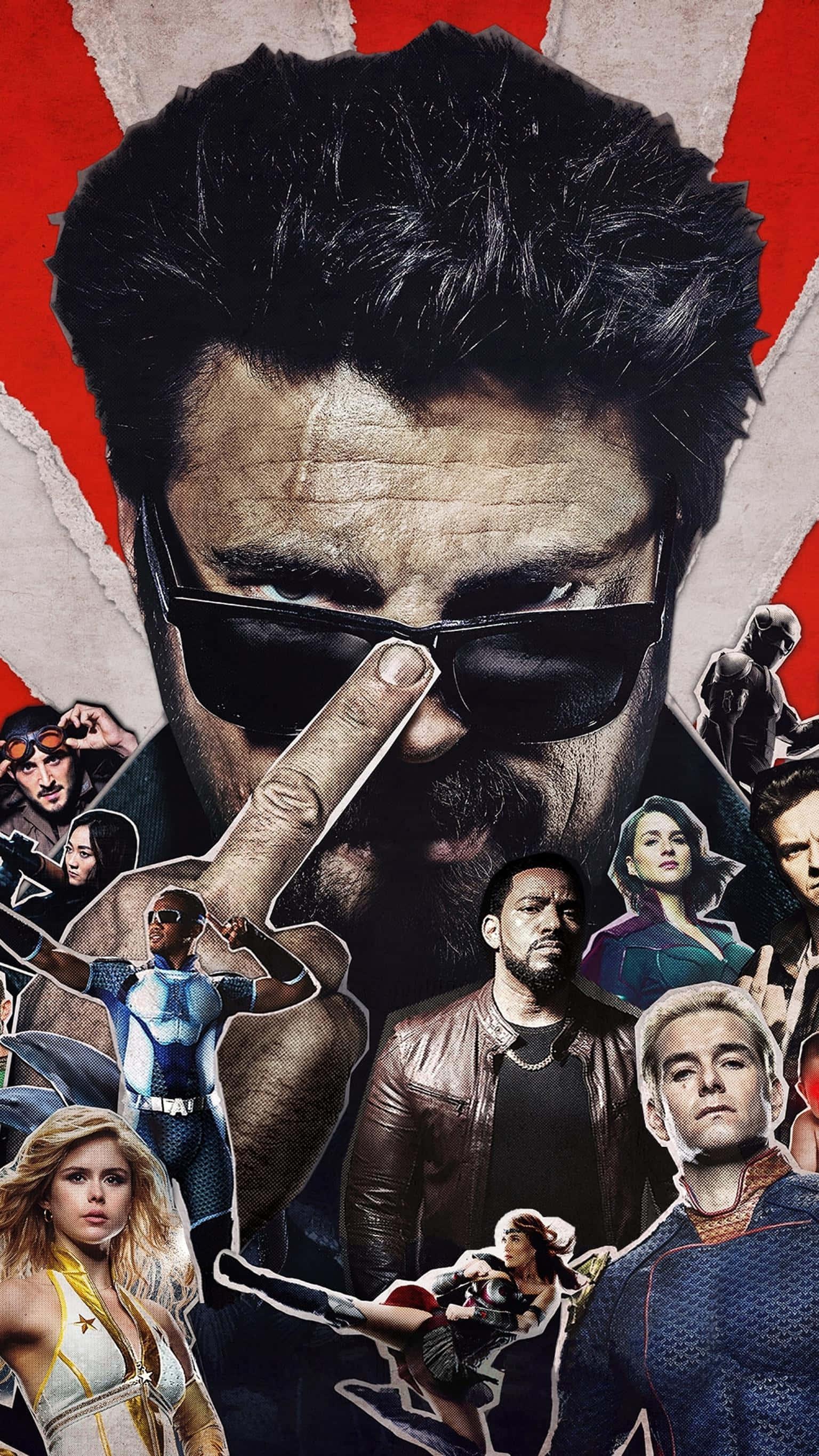 a poster with many characters in it