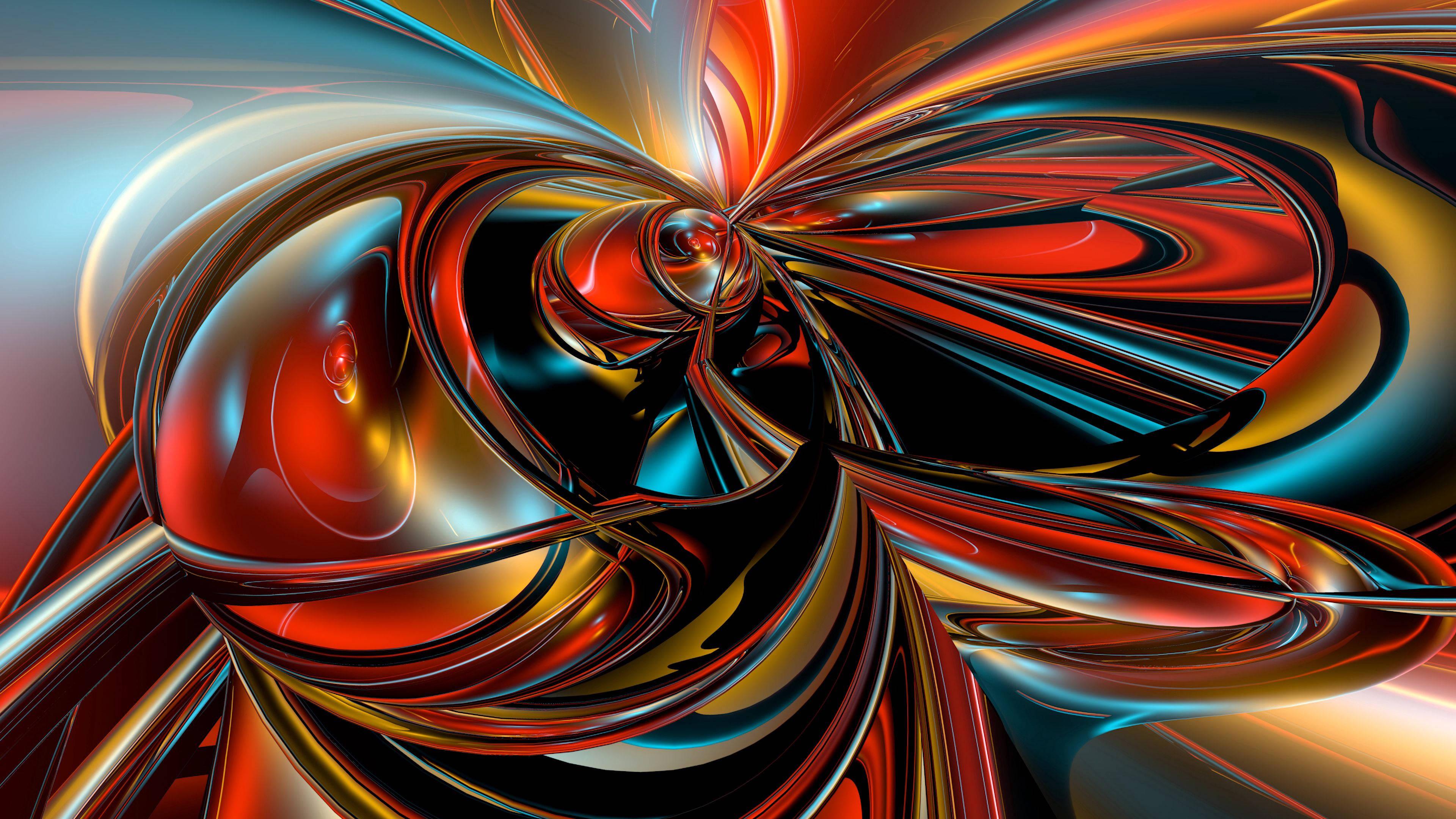 A Psychedelic Abstract Artwork in Vibrant 3D Color — 3840x2160 wallpaper