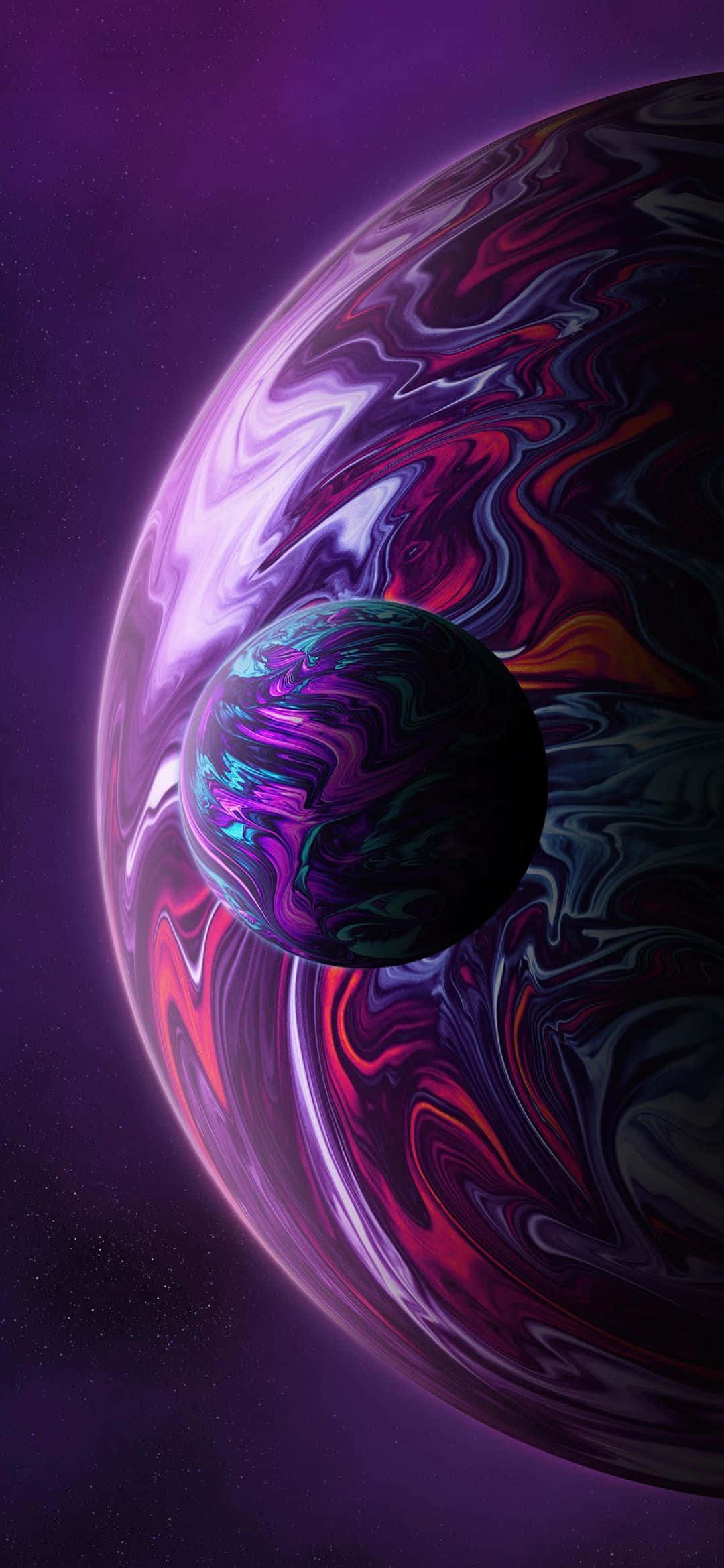 a purple and purple swirling planet — 1080x2340 wallpaper