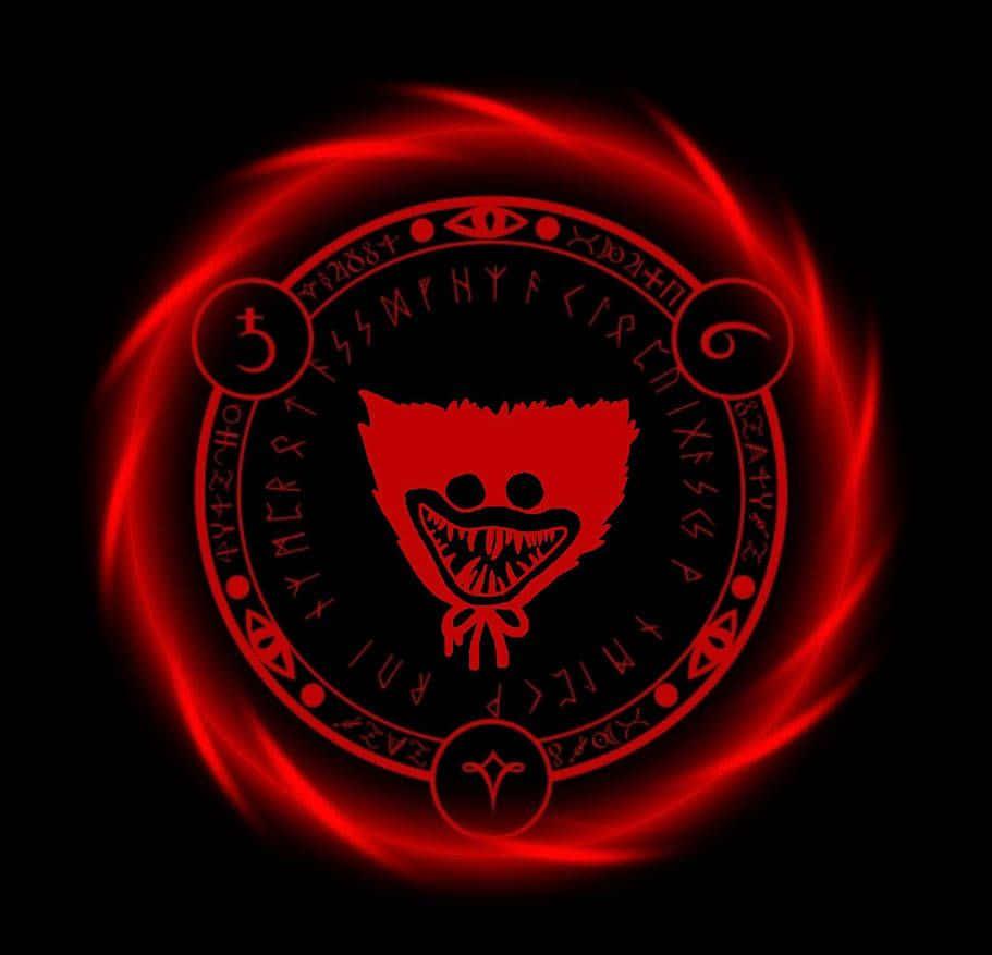 a red circle with a red symbol in the middle — 911x877 wallpaper