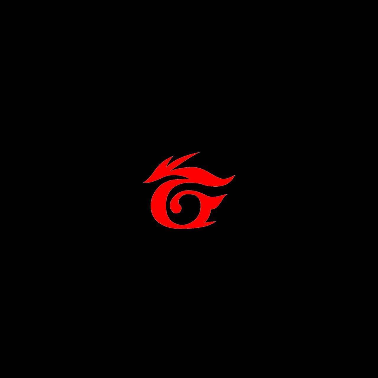 Rotes dragon logo auf schwarzem hintergrund
