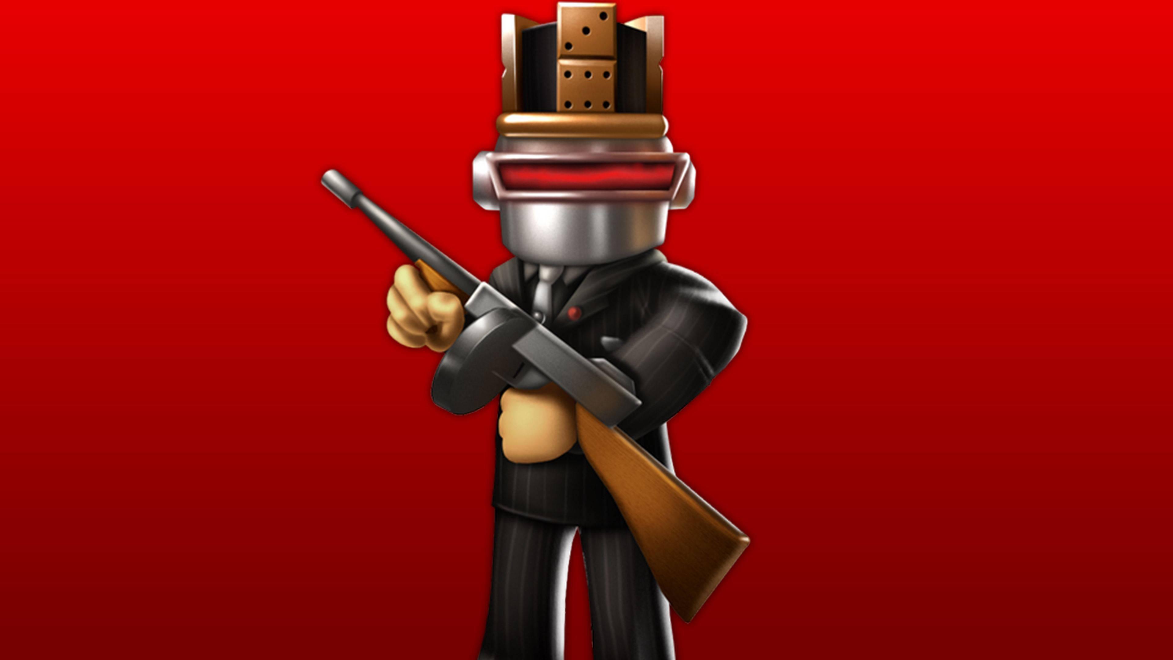 A Roblox Robot Shooting a Gun — 3840x2160 wallpaper