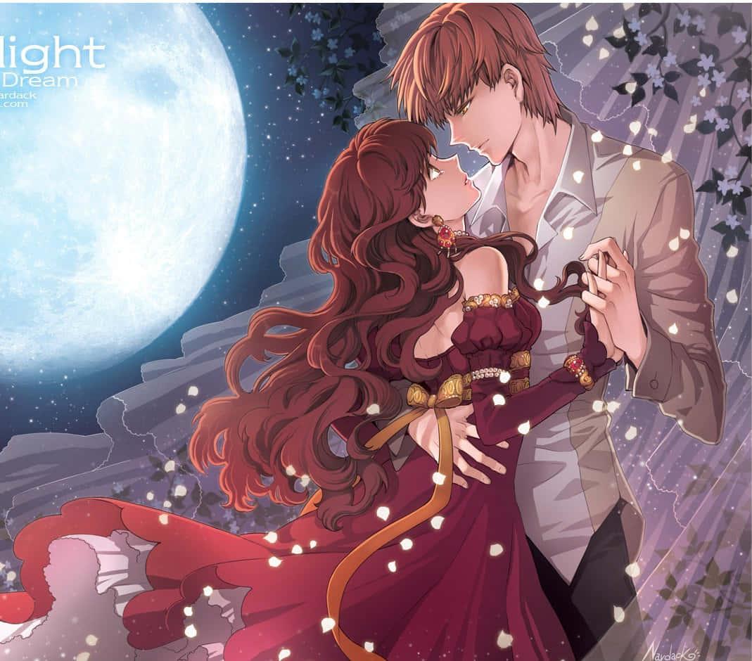 A Romantic Anime Couple — 1069x940 wallpaper