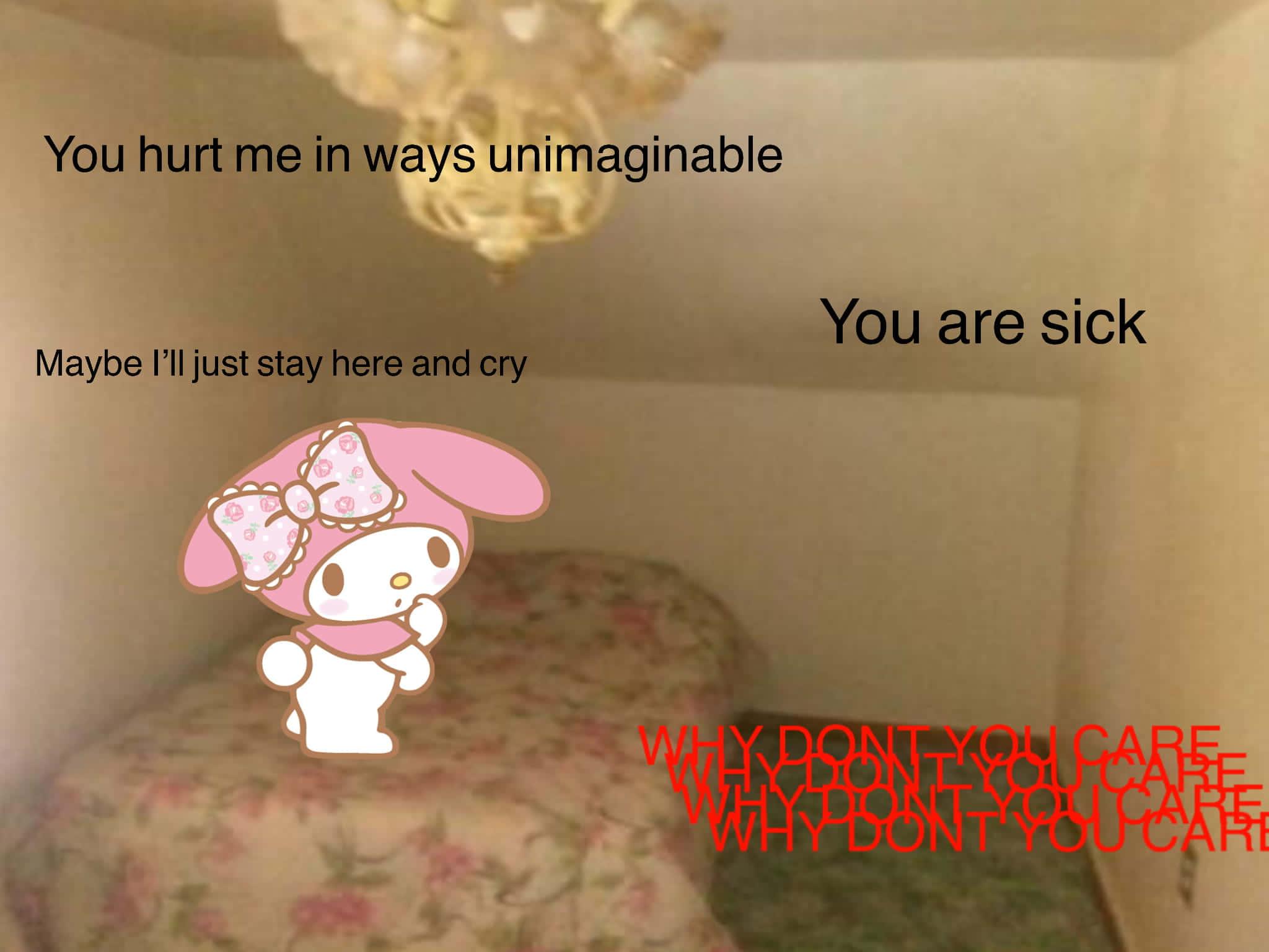a room with a bed and a pink bunny — 2048x1536 wallpaper