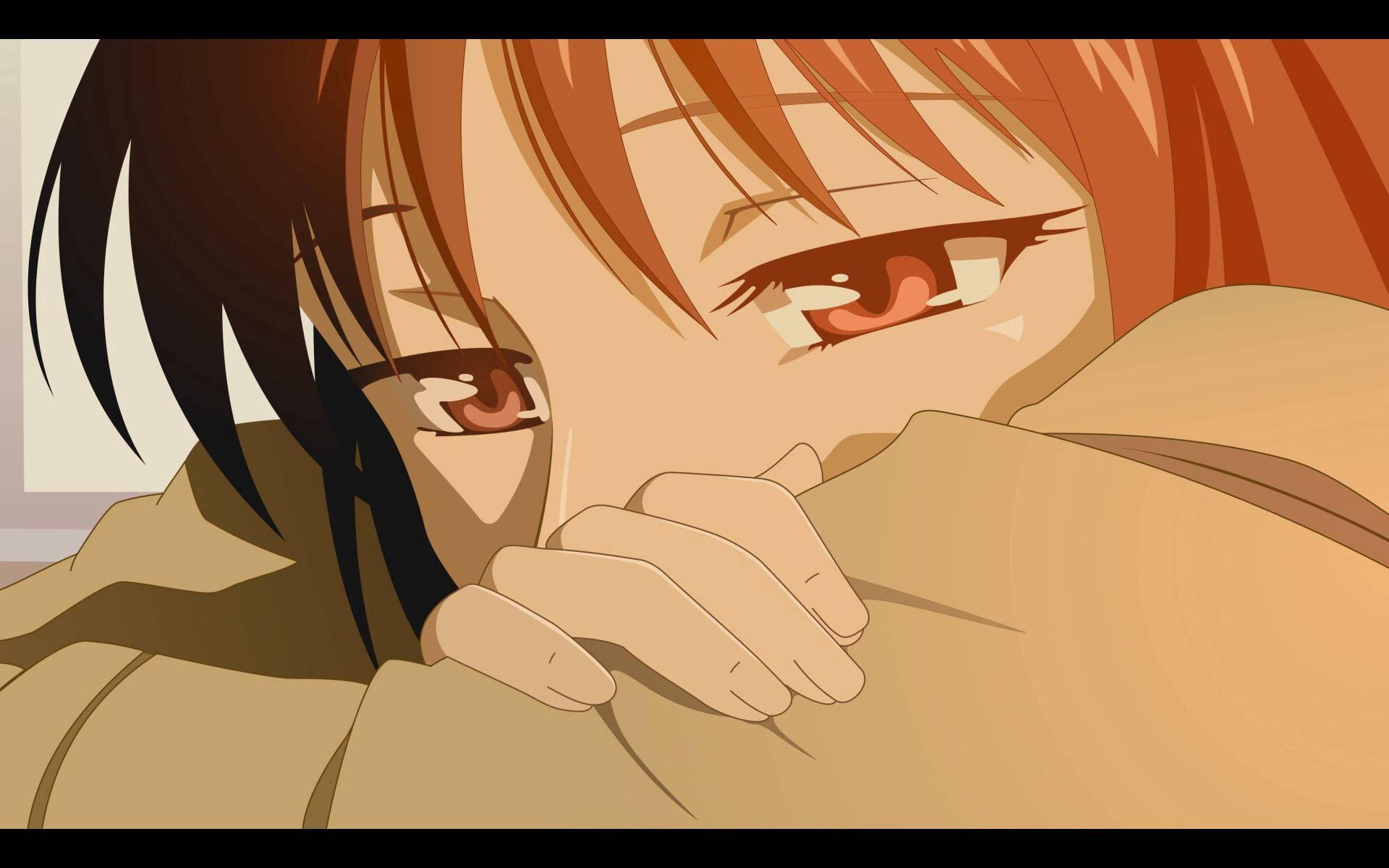 A Sad Anime Girl After A Long Day — 1920x1200 wallpaper