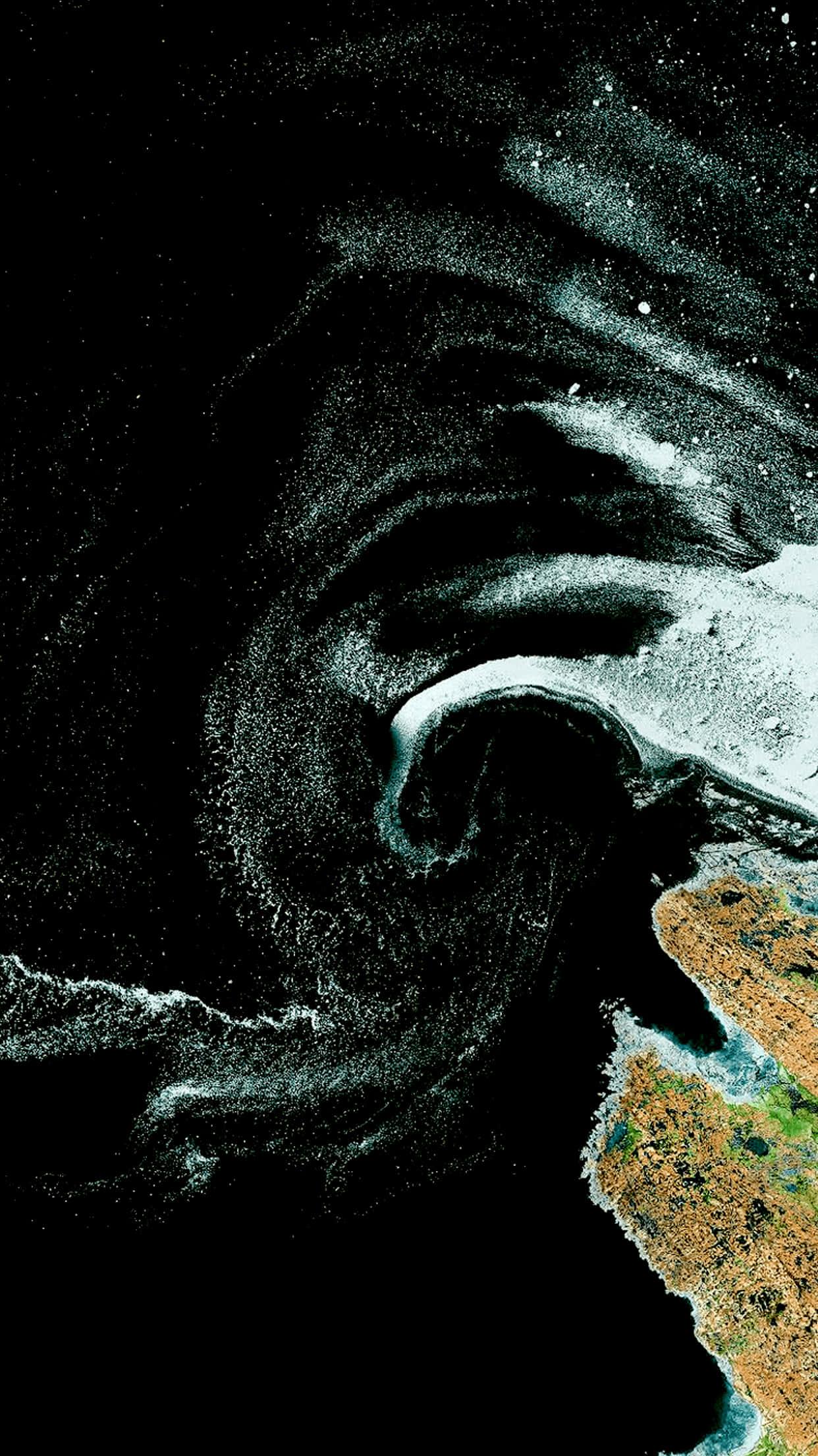 a satellite image of a large wave — 1242x2208 wallpaper