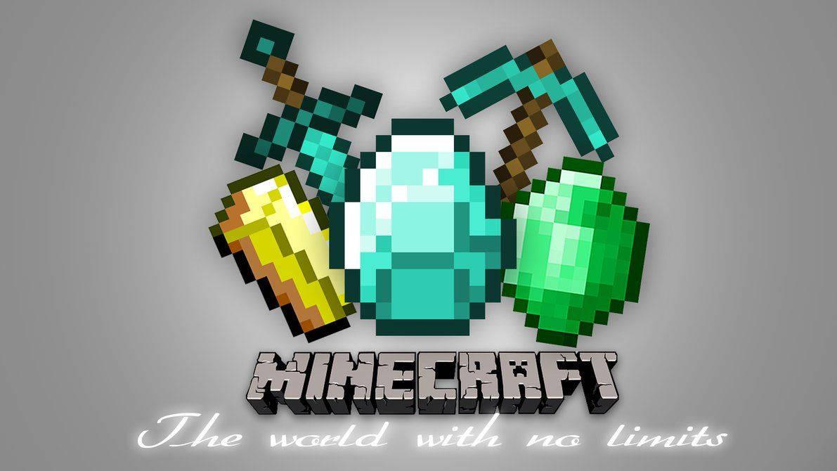 A selection of pixelated treasures found in Minecraft