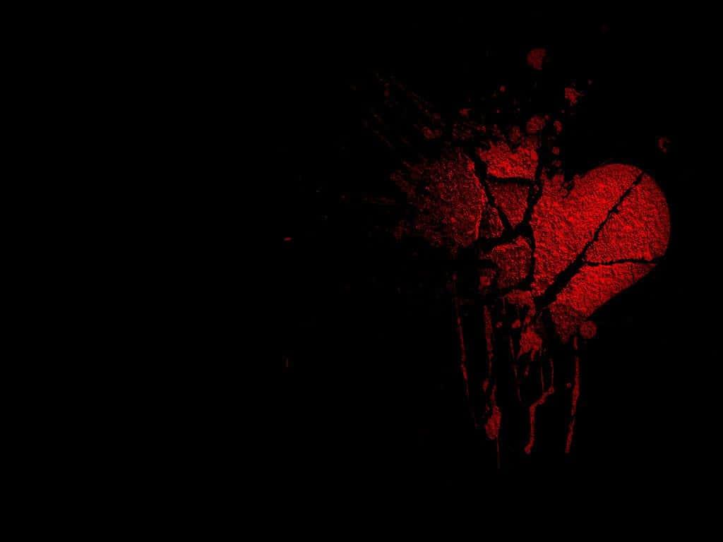 A shattered heart in darkness — 1024x768 wallpaper