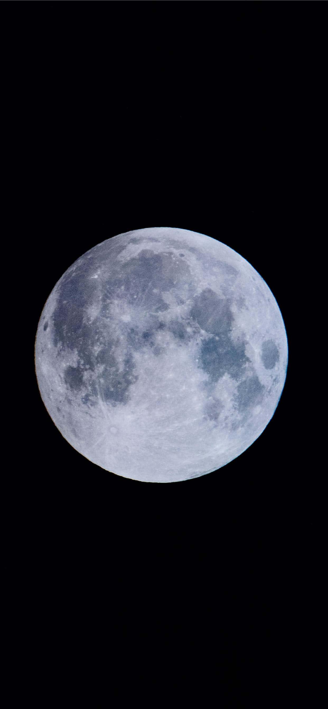 A single ray of moonlight casts its reflection upon a midnight black iPhone. — 1242x2688 wallpaper