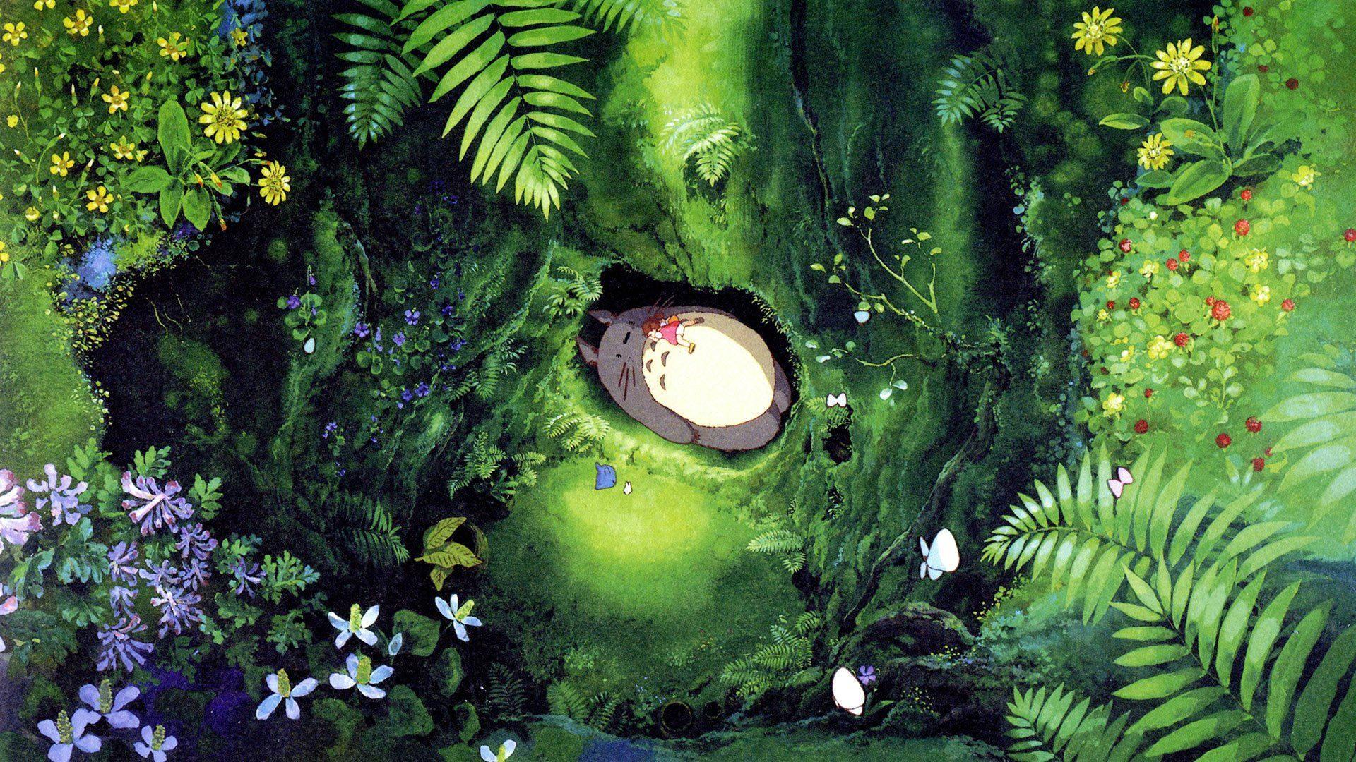 A Slumbering Giant – Totoro Sleeping In His Hole — 1920x1080 wallpaper