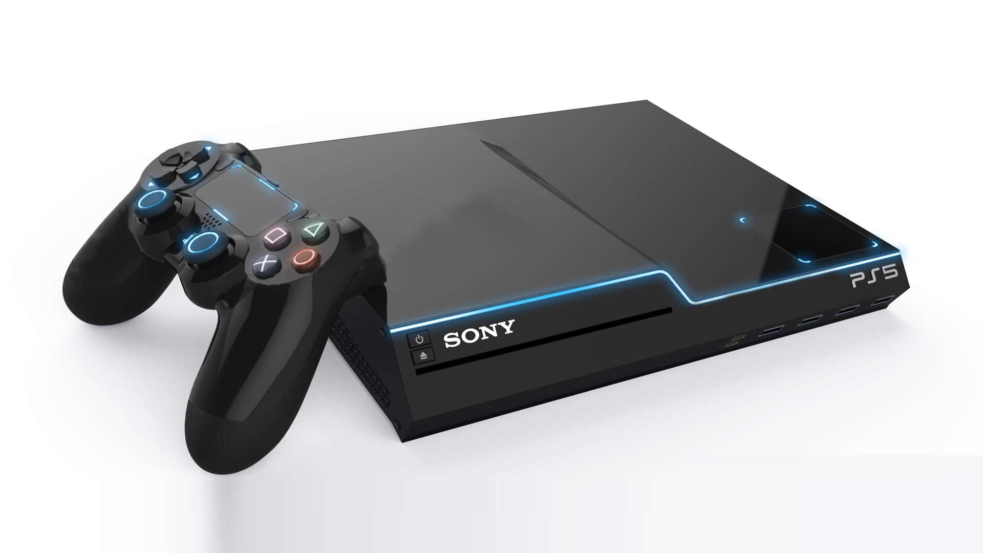 a sony playstation 4 console with two controllers — 1920x1080 wallpaper