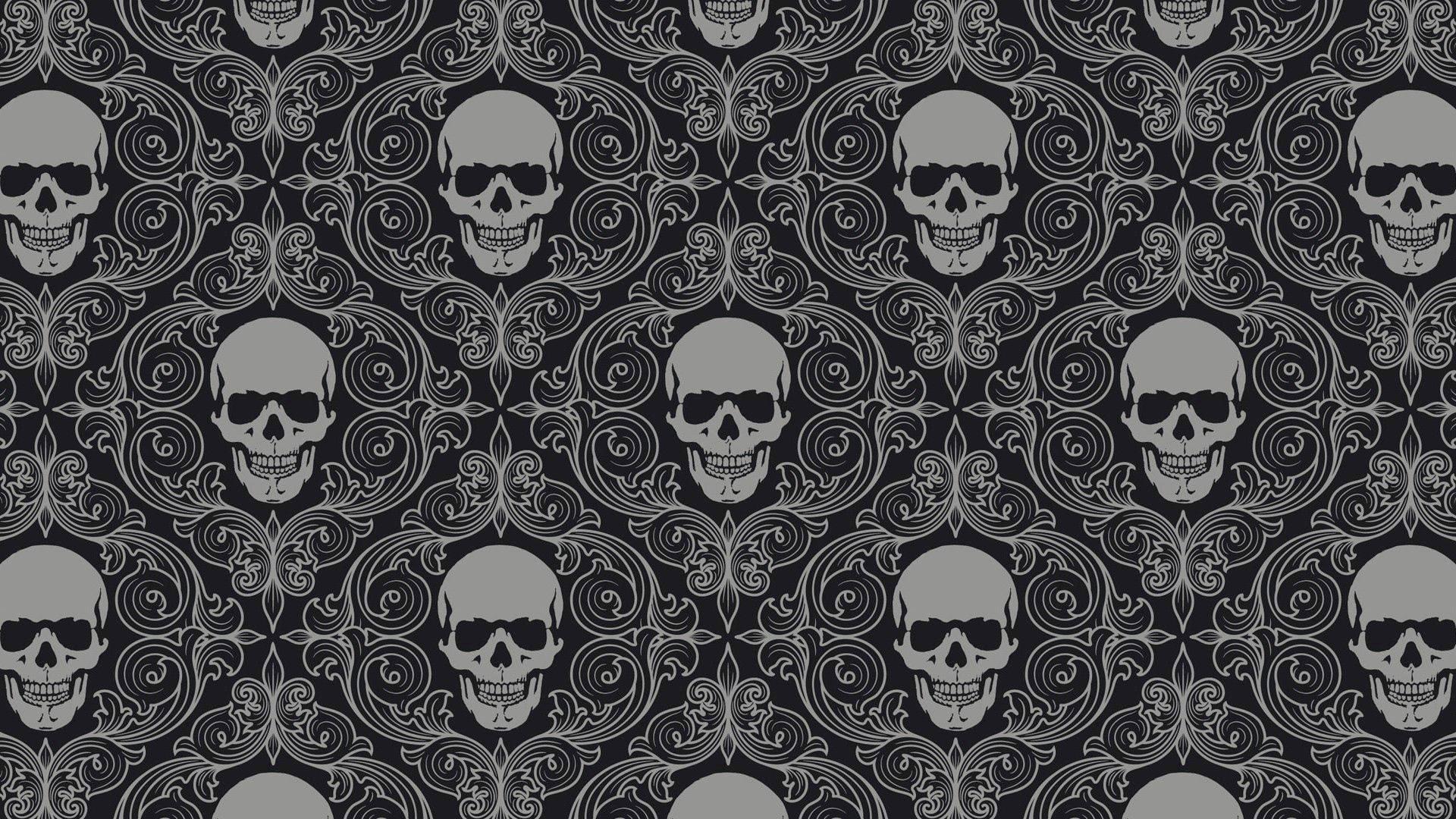 A Spooky Skull Pattern for a Dark Halloween — 1920x1080 wallpaper