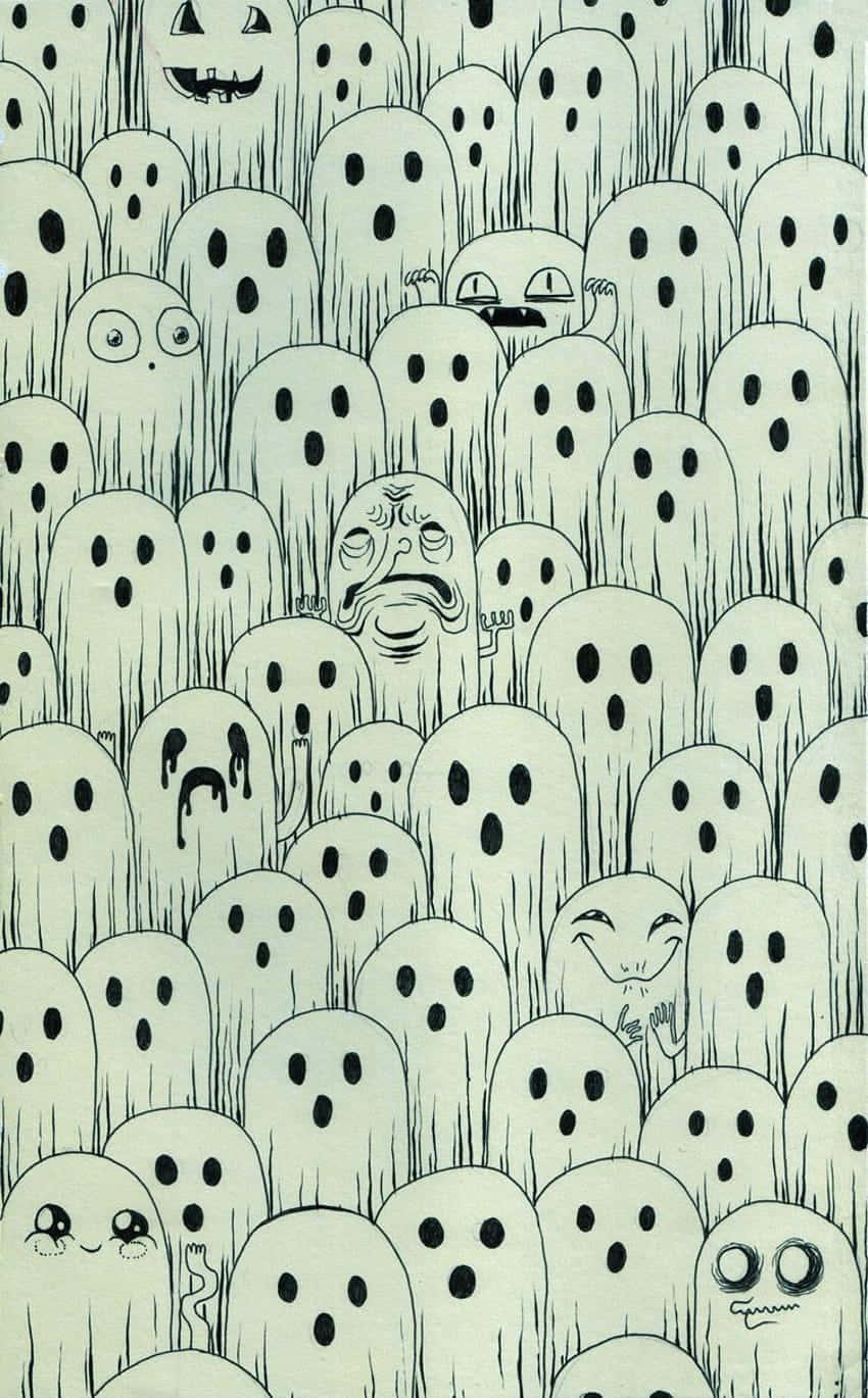 A sweet little ghost is all dressed up for Halloween. — 850x1370 wallpaper