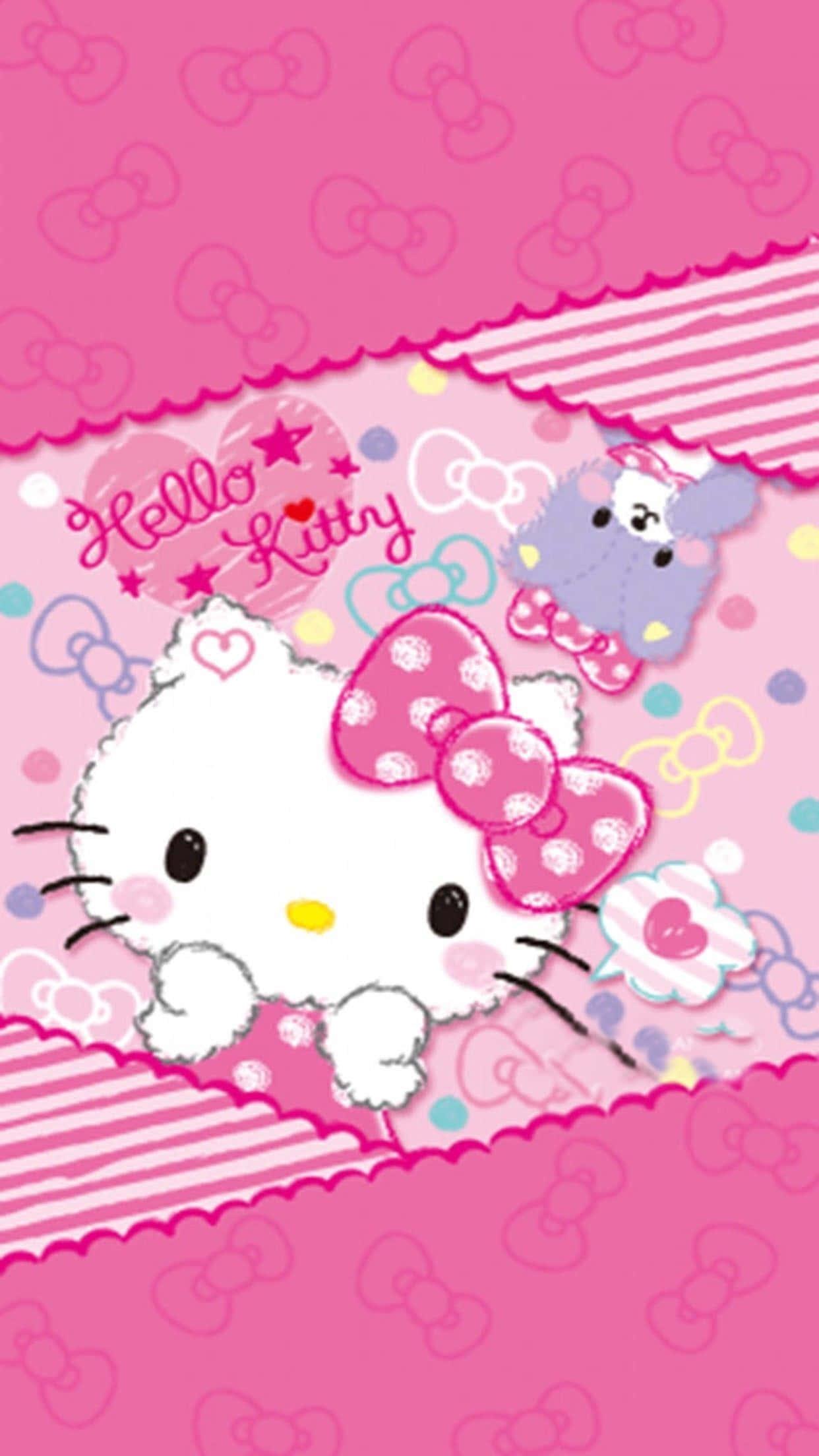 A Sweet Moment with Hello Kitty and Blue Bear — 1242x2208 wallpaper
