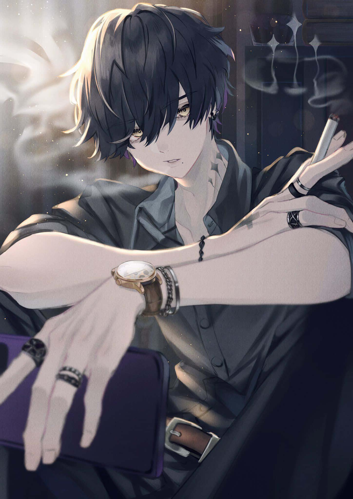 A teenage anime boy walking with determination. — 1448x2048 wallpaper