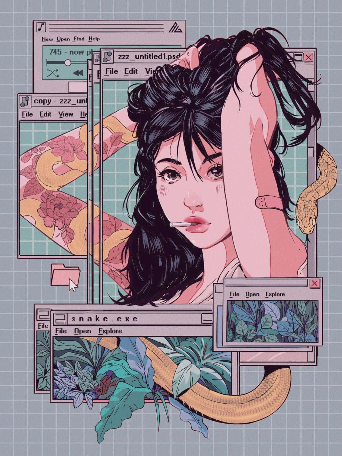 A unique and vibrant anime aesthetic — 1200x1600 wallpaper
