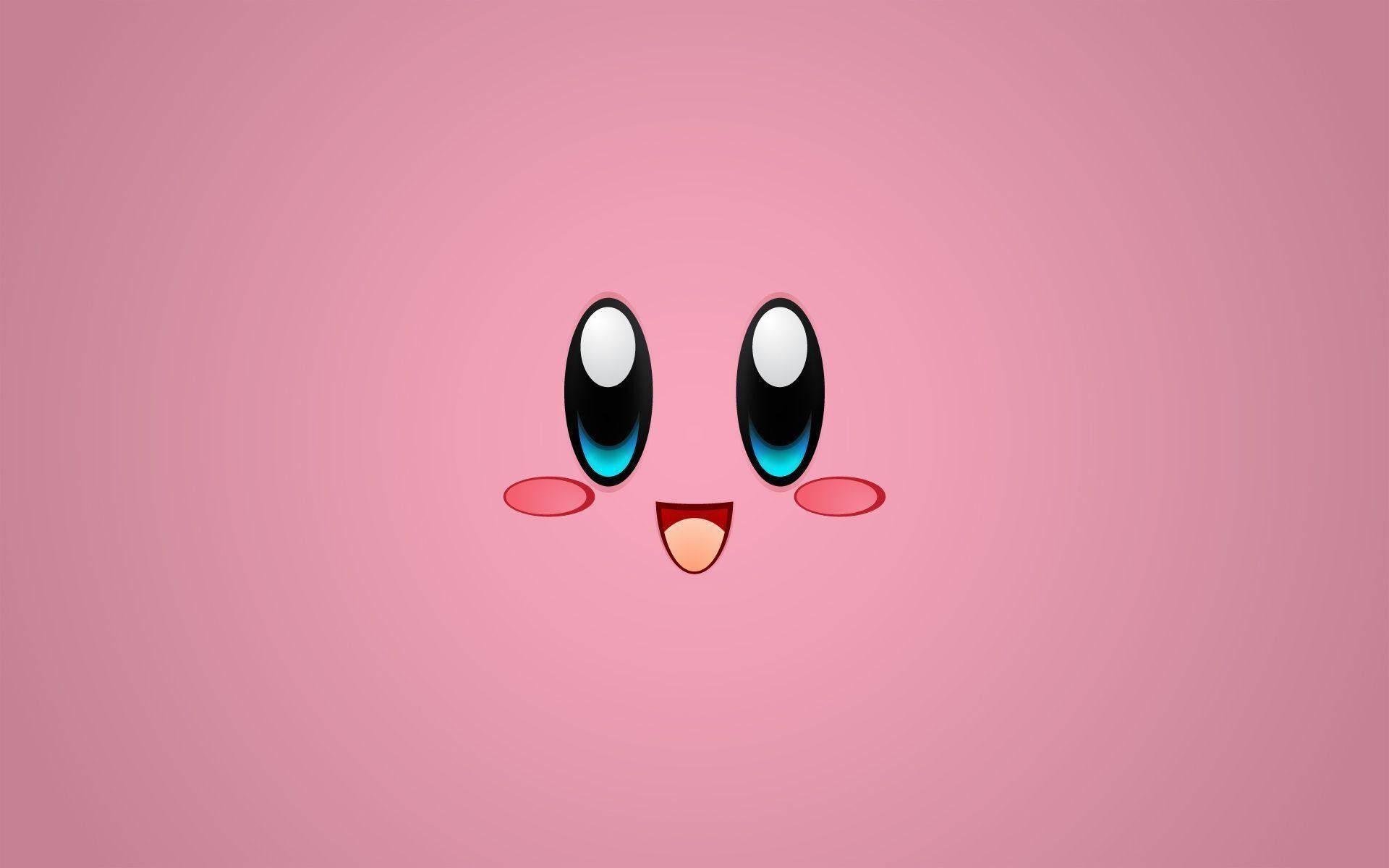 A vibrant pink-colored Kirby looks happy and friendly, inviting us to join the adventure. — 1920x1200 wallpaper