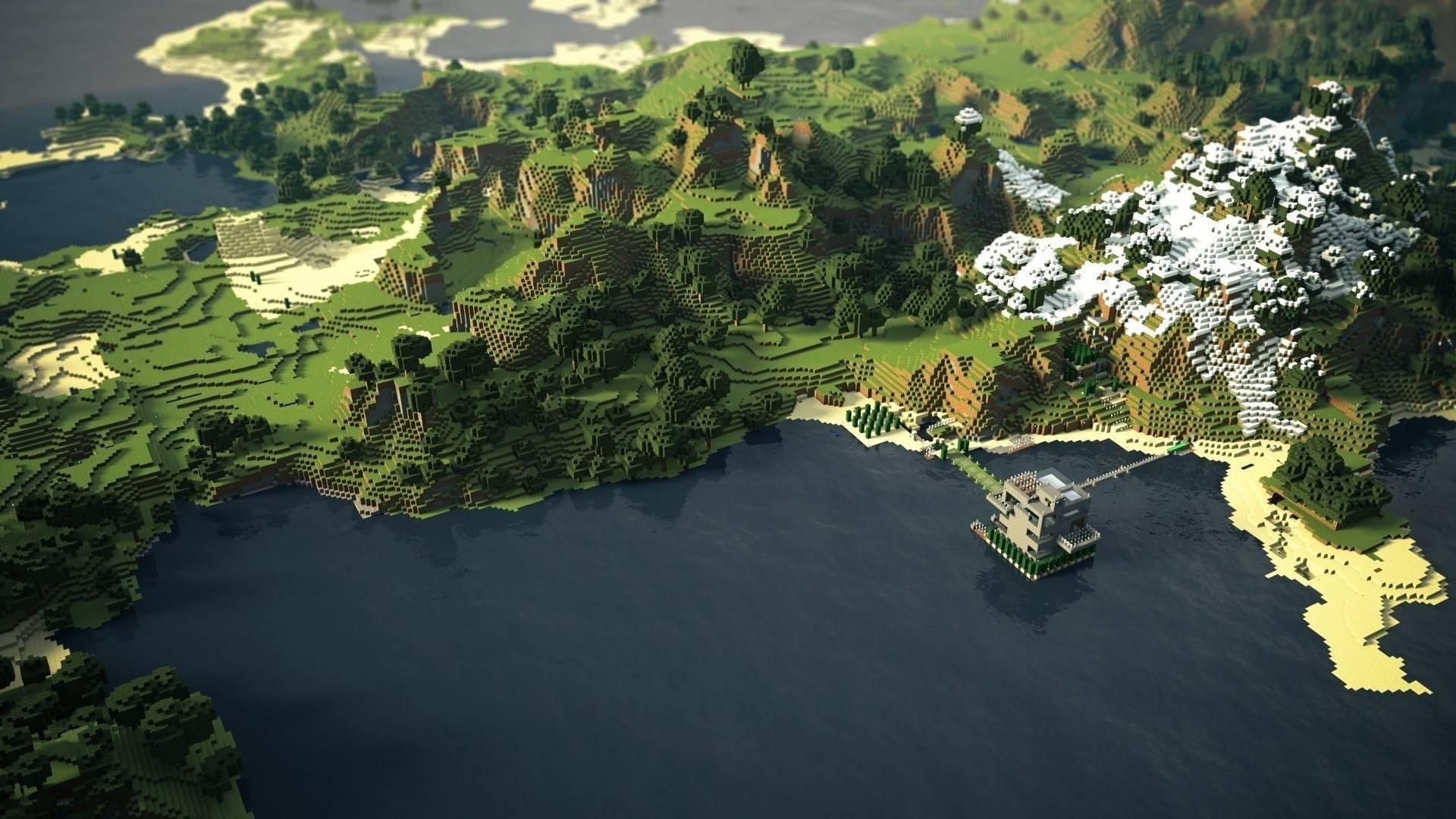 A view of a Minecraft forest biome