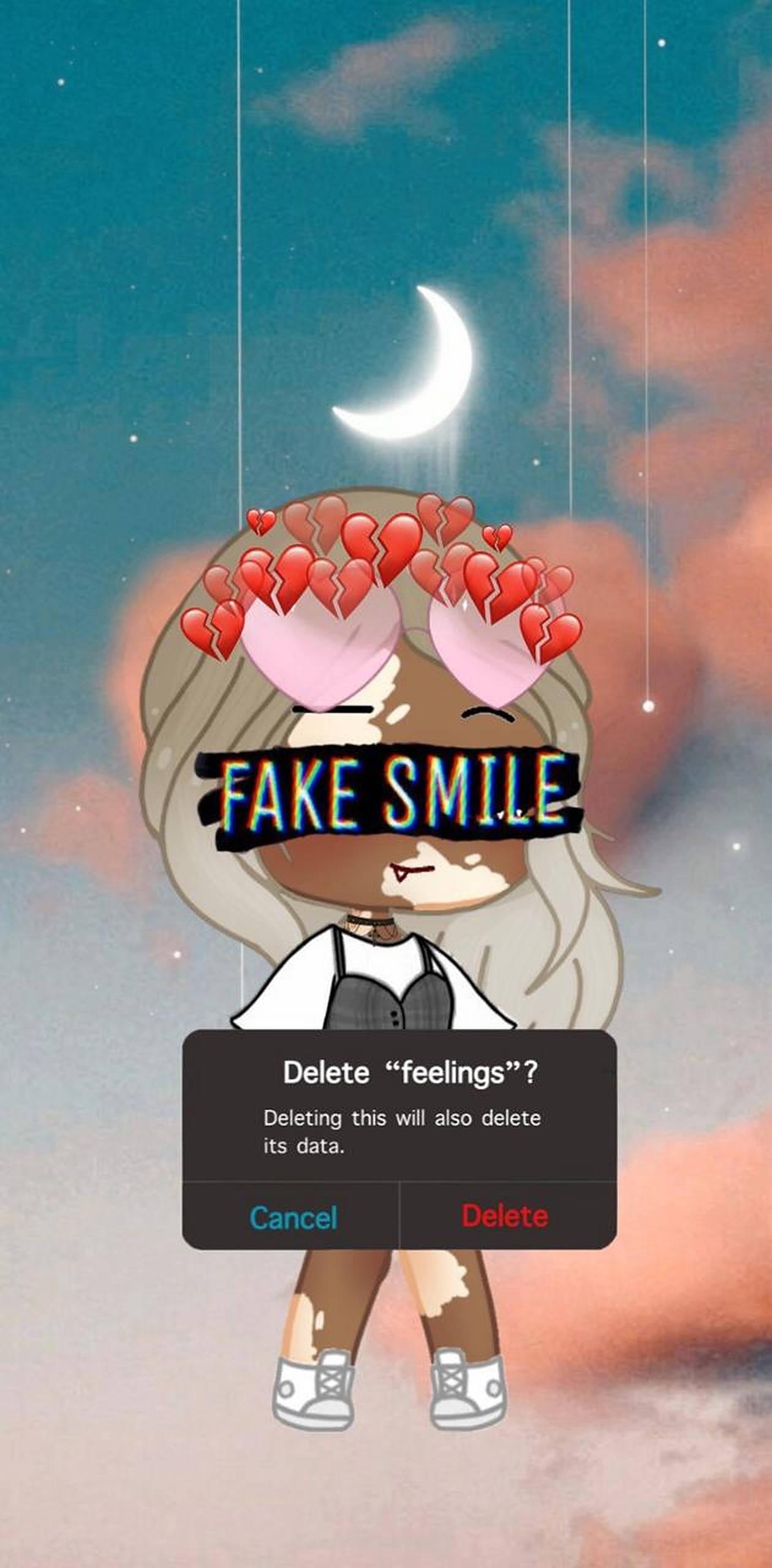 A Vision in Color - Aesthetic Girl with a Fake Smile — 1260x2560 wallpaper