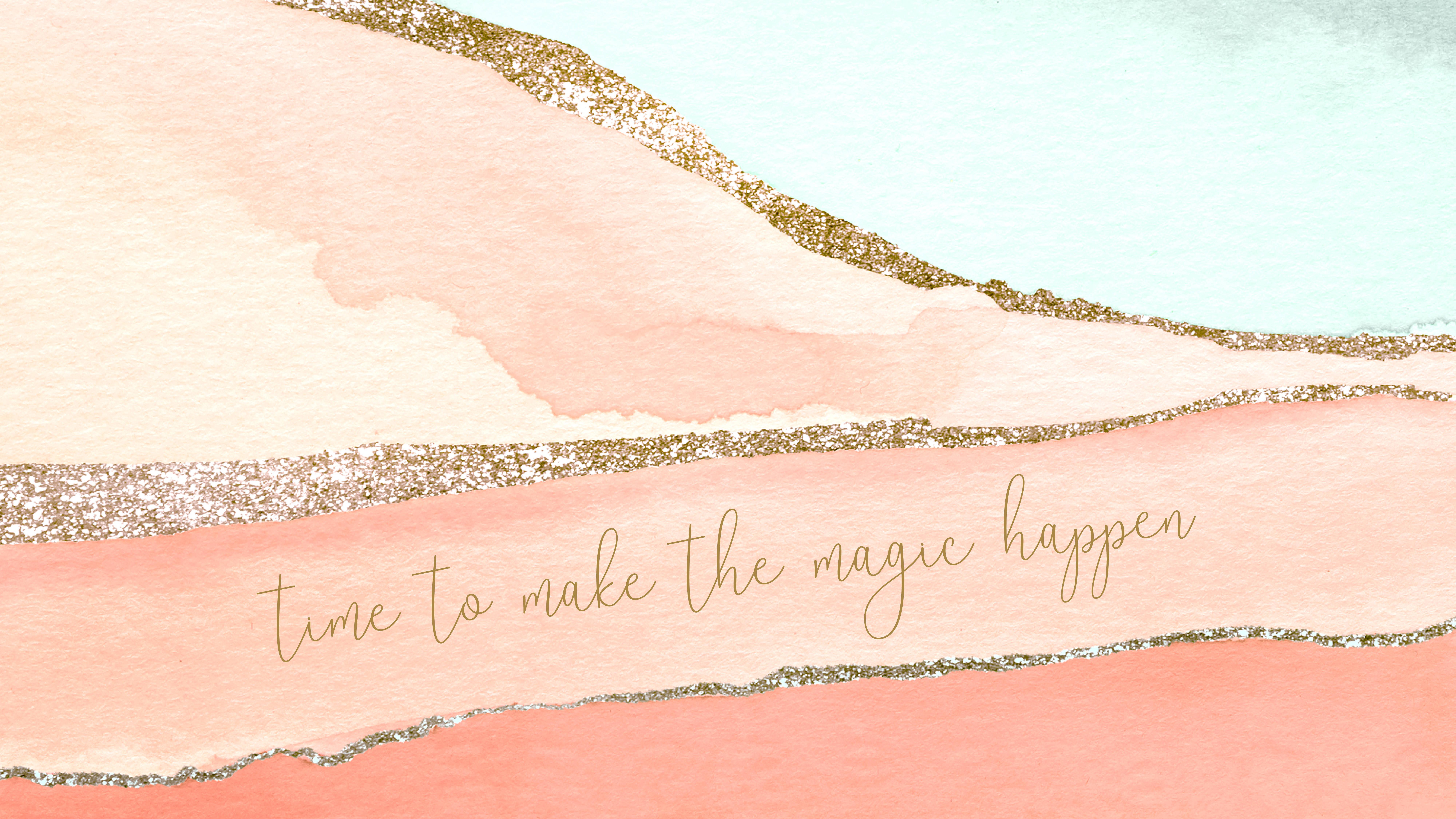 a watercolor painting with the words time to make the yogi happier — 8001x4501 wallpaper
