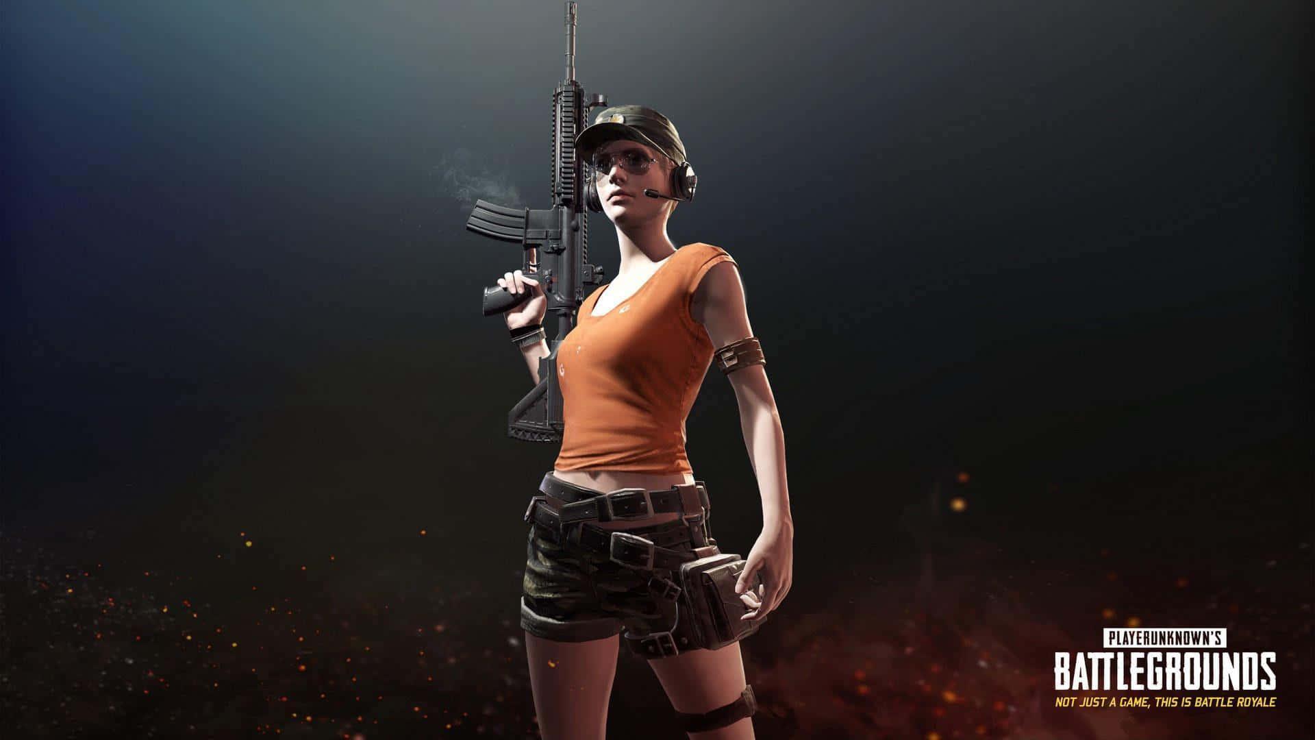 a woman in a tank top and shorts holding a gun — 1920x1080 wallpaper