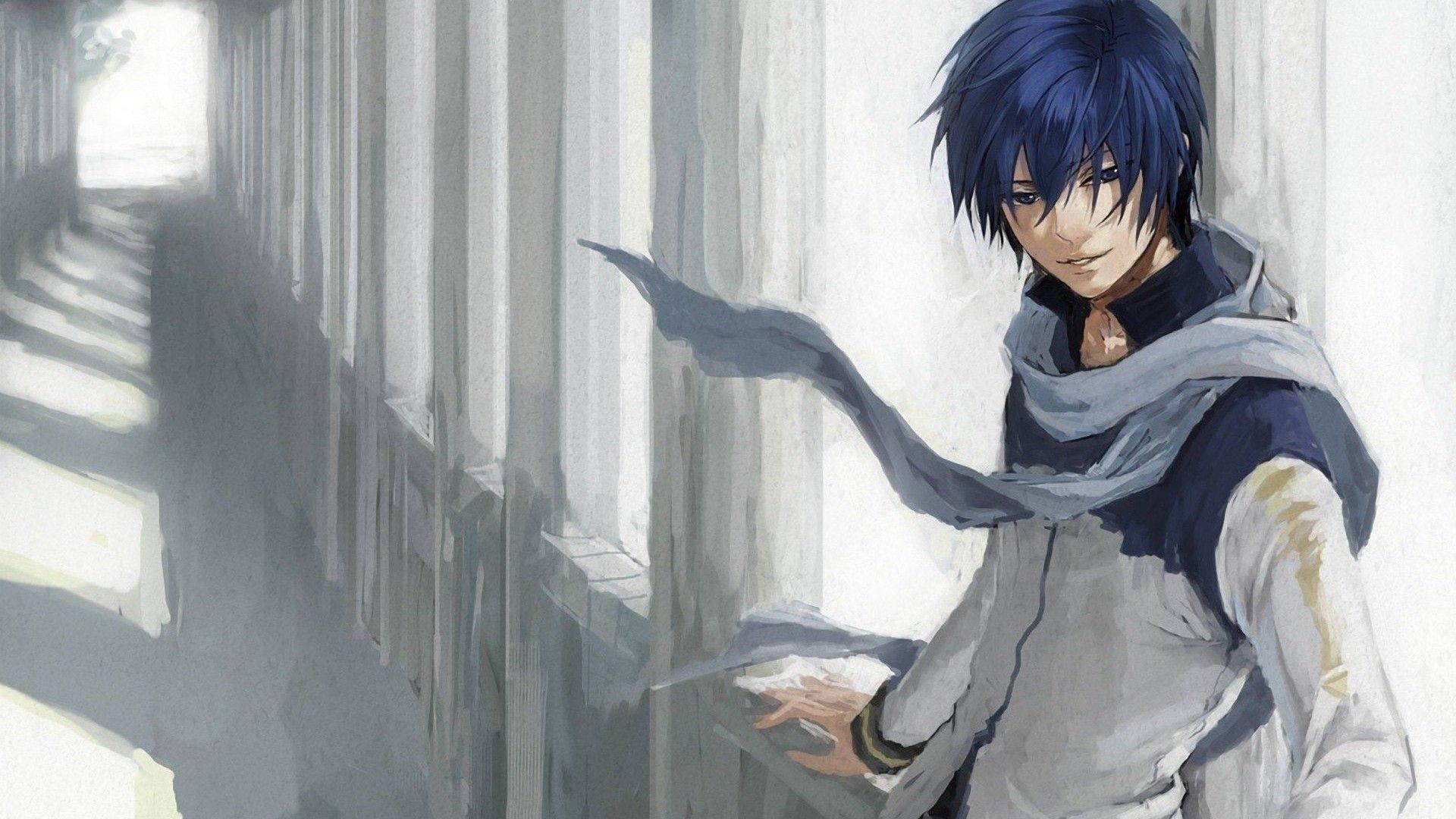A Young Blue Haired Anime Boy — 1920x1080 wallpaper