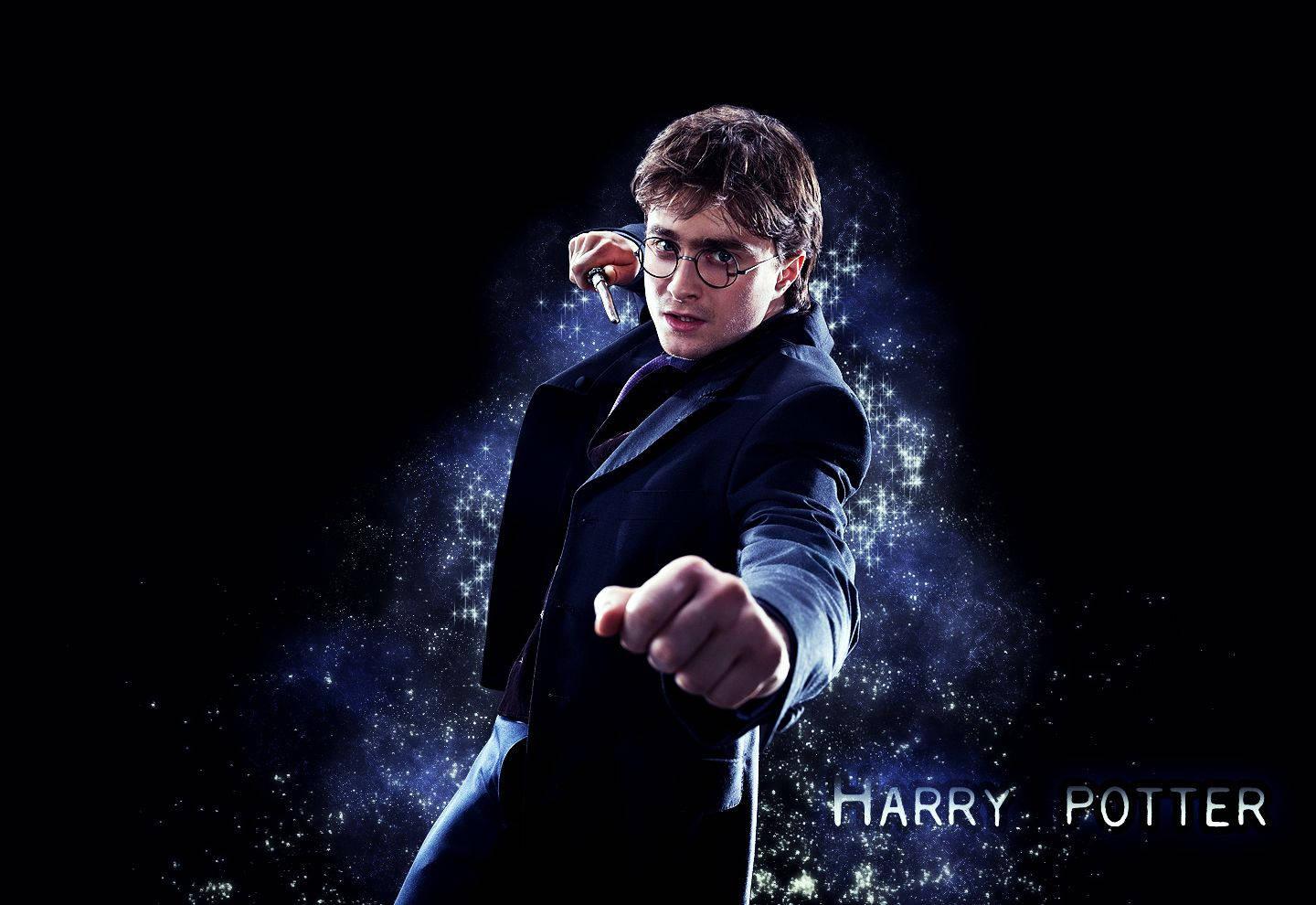 A young student of Hogwarts casts a spell — 1440x990 wallpaper