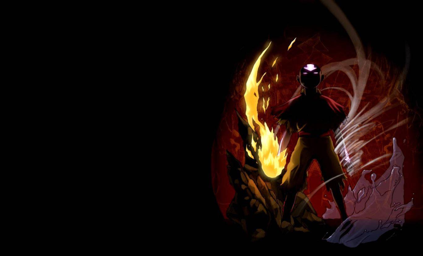 Aang enters the Avatar State — 1368x828 wallpaper