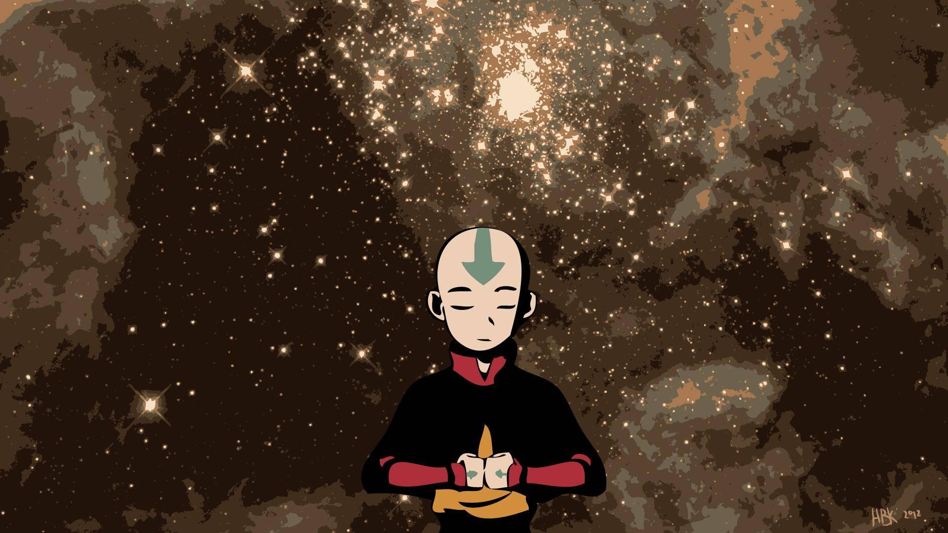 Aang gazing at the night sky — 1920x1080 wallpaper