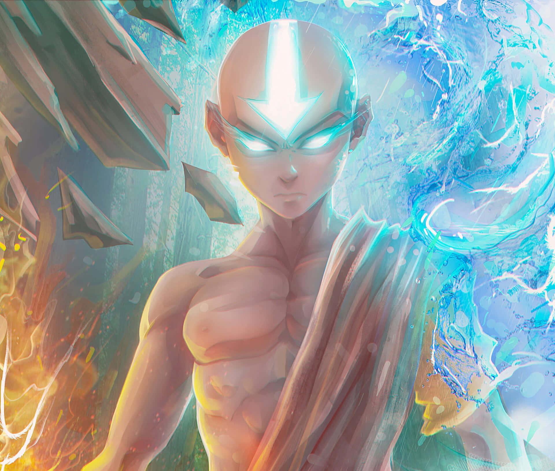 Aang with Appa and Momo — 1920x1630 wallpaper