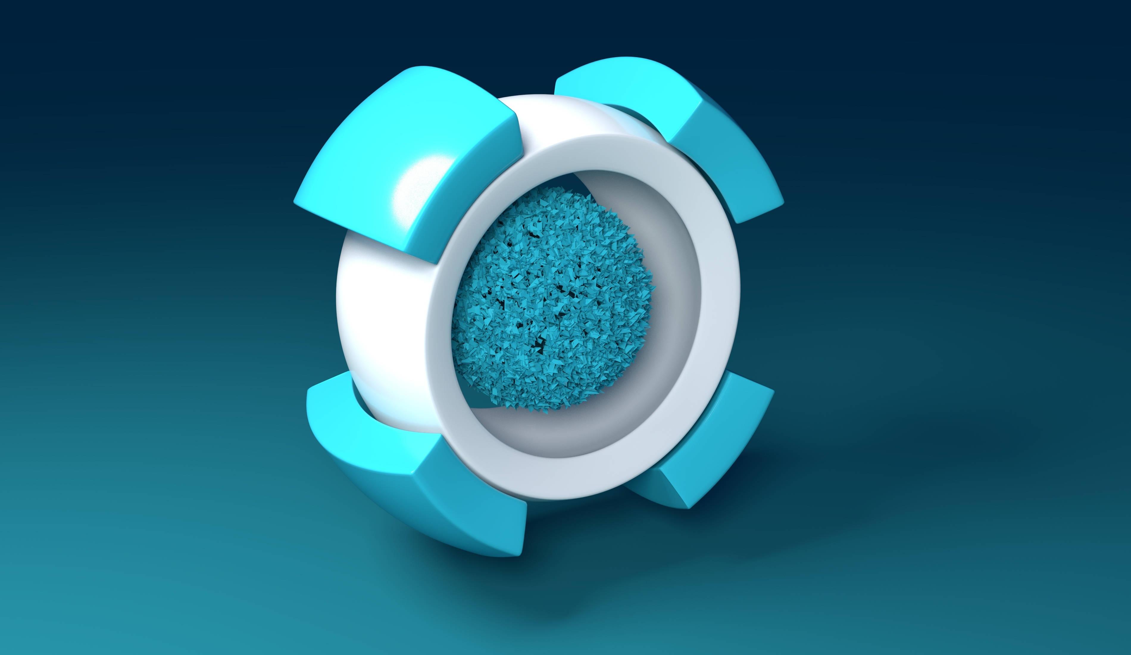 Abstract 3D White Circle Figure — 3800x2200 wallpaper