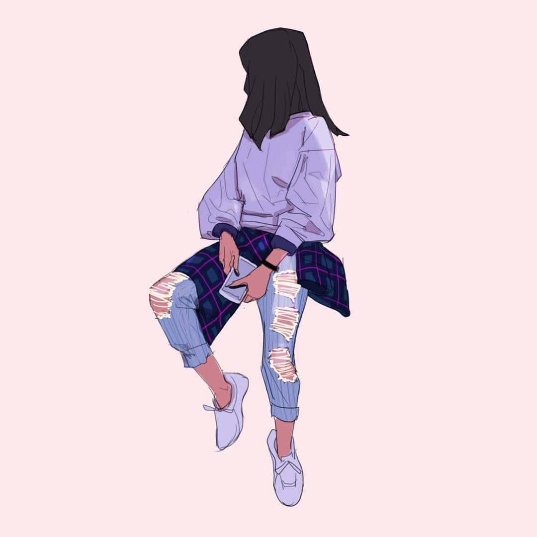 Abstract Aesthetic Ink Drawing — 1080x1080 wallpaper