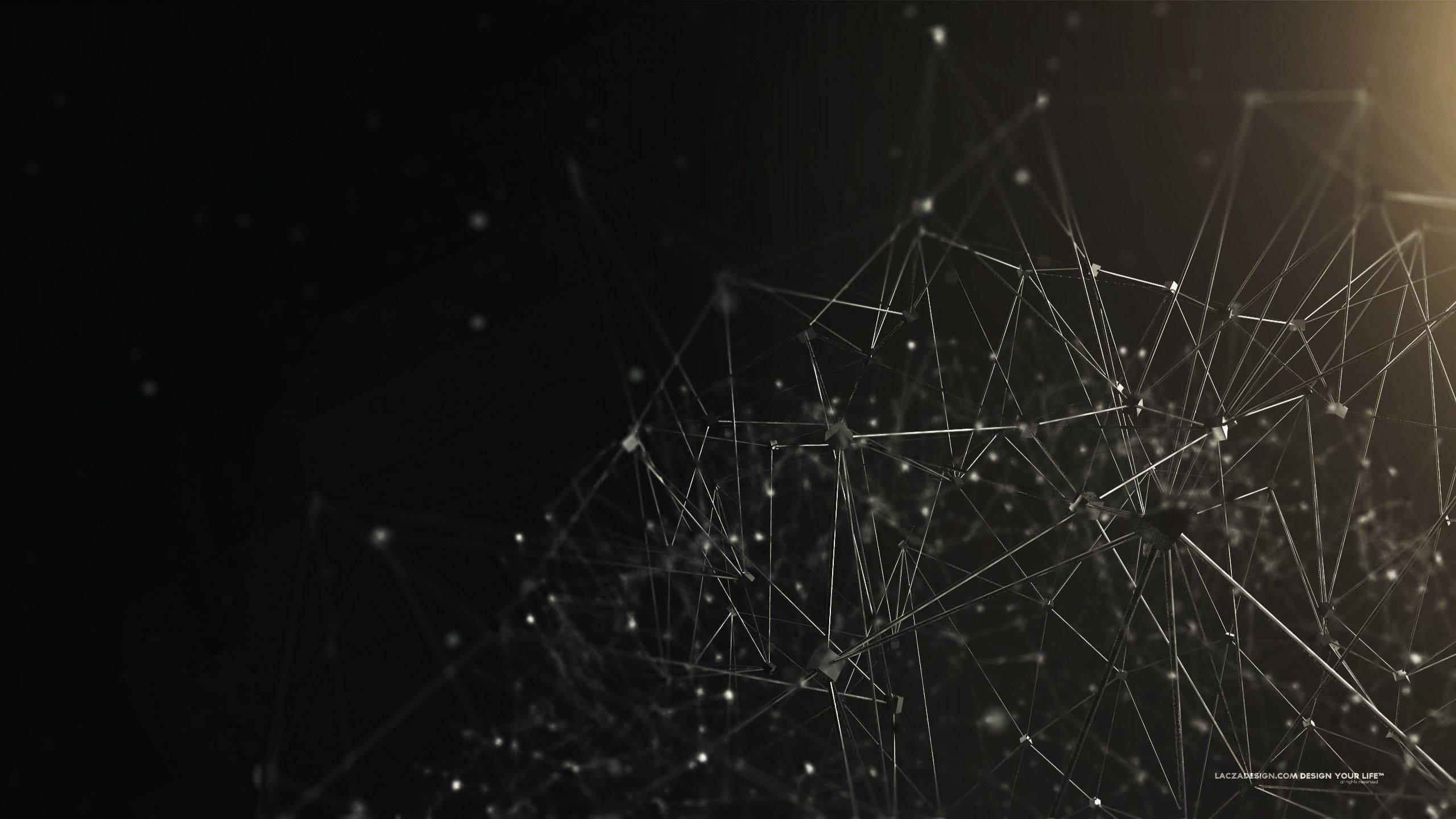 Abstract Dark Wireframe Art — 2560x1440 wallpaper