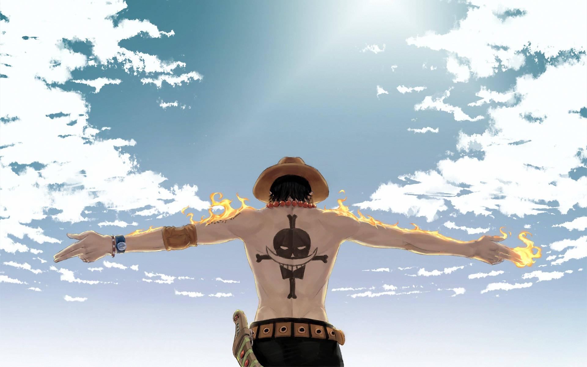 Ace On Fire One Piece Desktop — 1920x1200 wallpaper