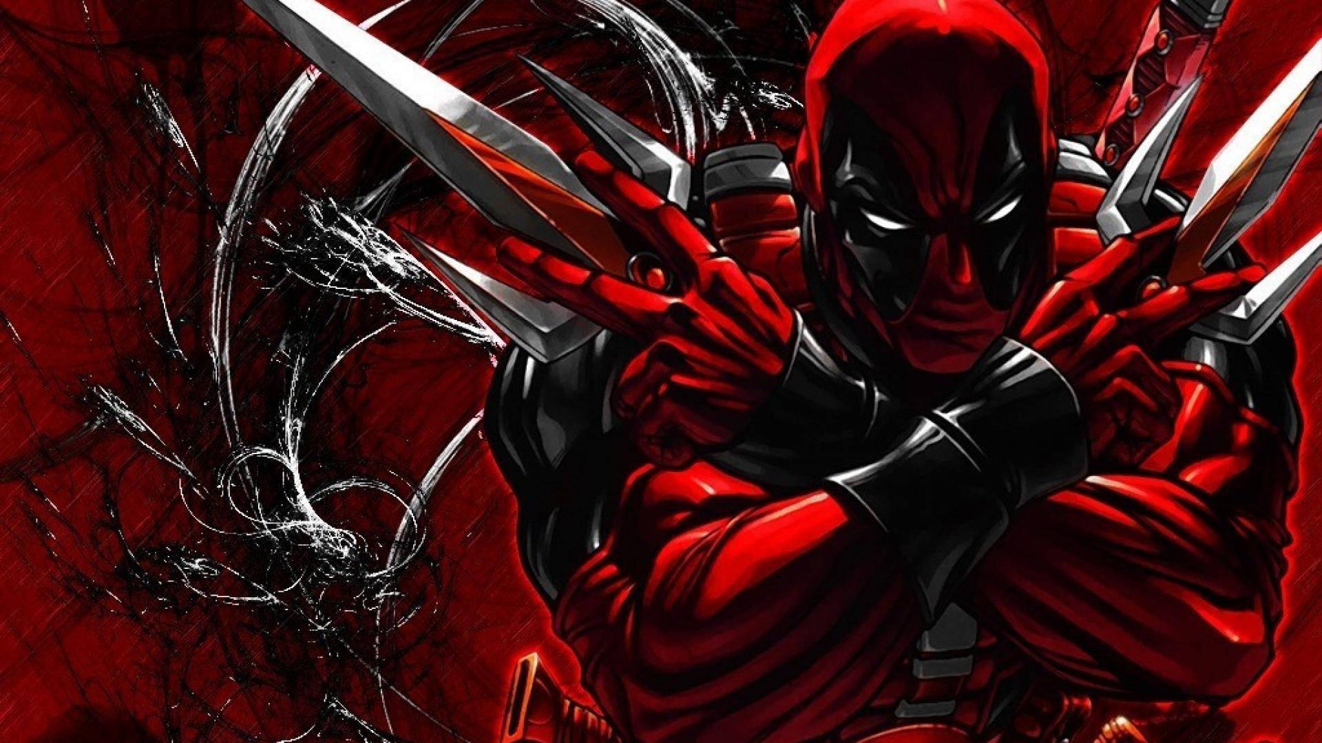 Action-packed Deadpool Marvel Portrait — 1920x1080 wallpaper