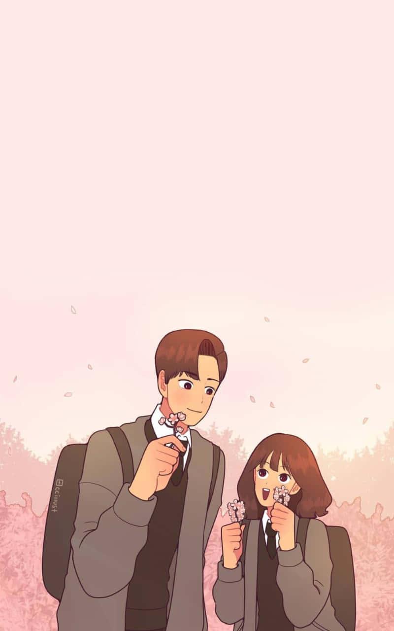 Adorable Aesthetic Anime Couple — 800x1280 wallpaper