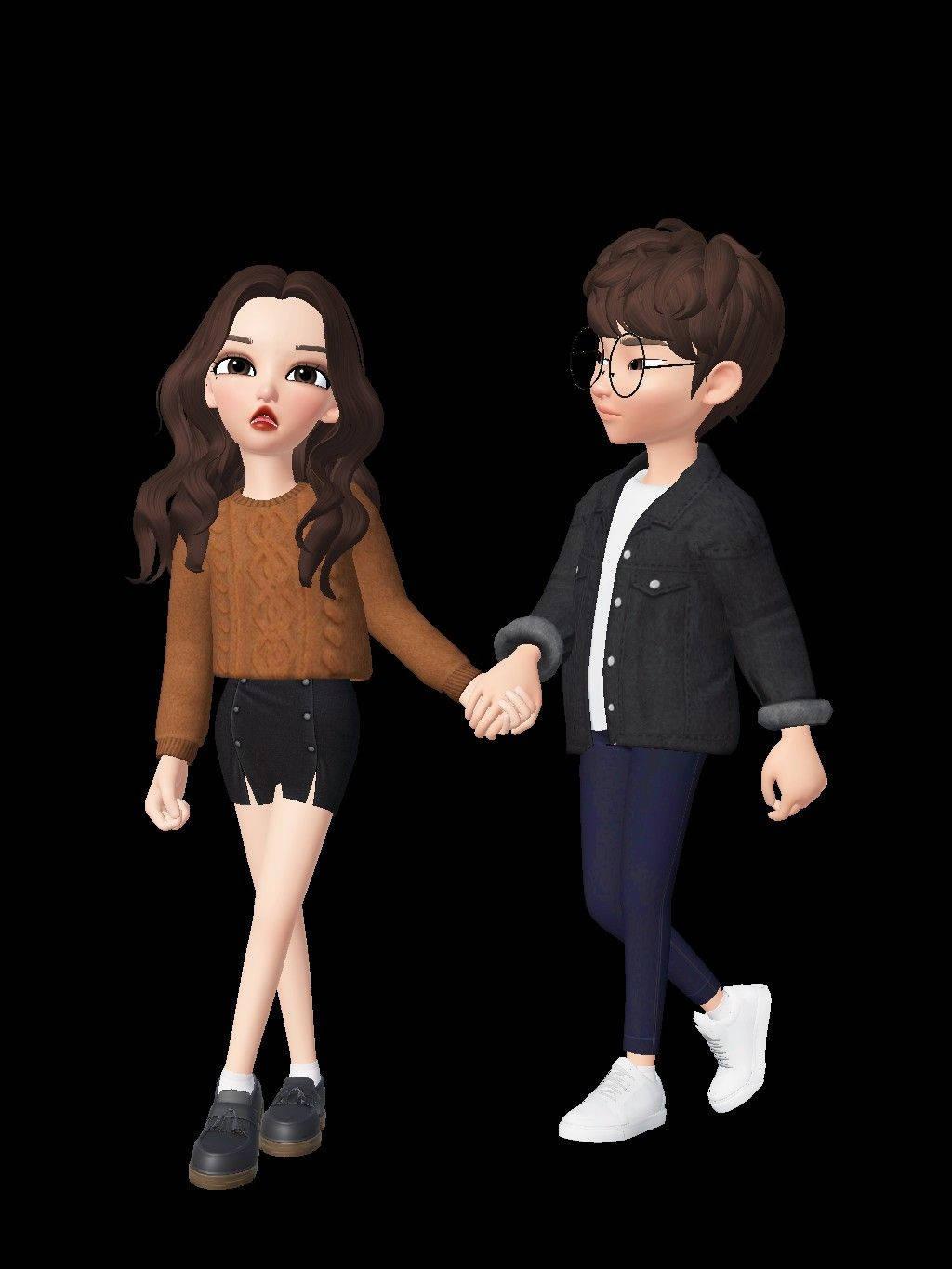 Adorable Cartoon Boy in Zepeto Couple Holding Hands — 1024x1365 wallpaper