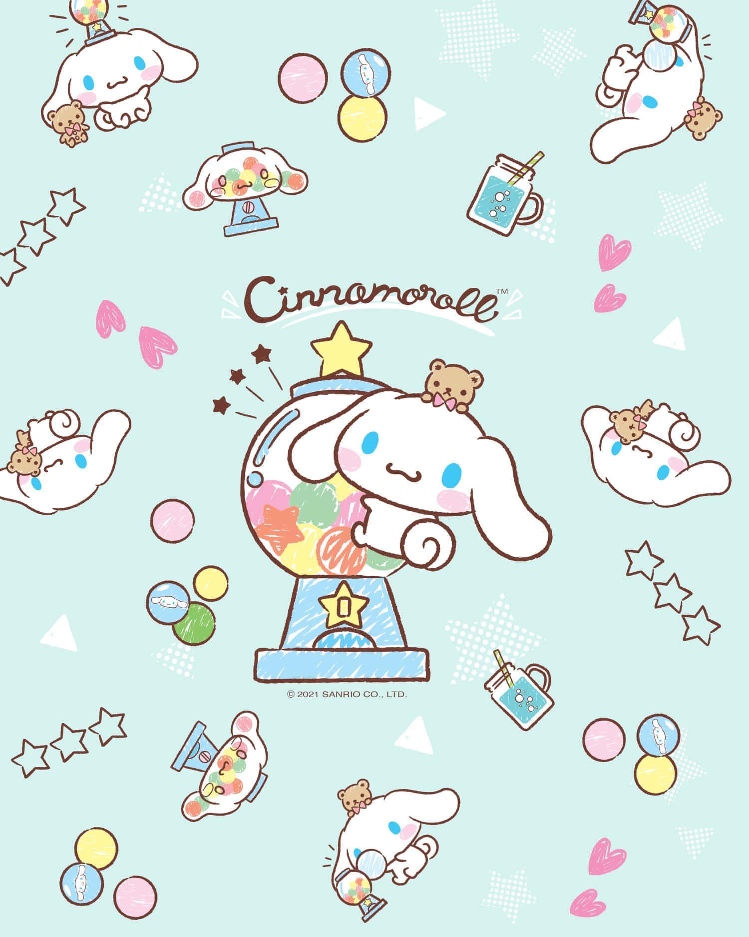 Adorable Cinnamoroll enjoying the moment