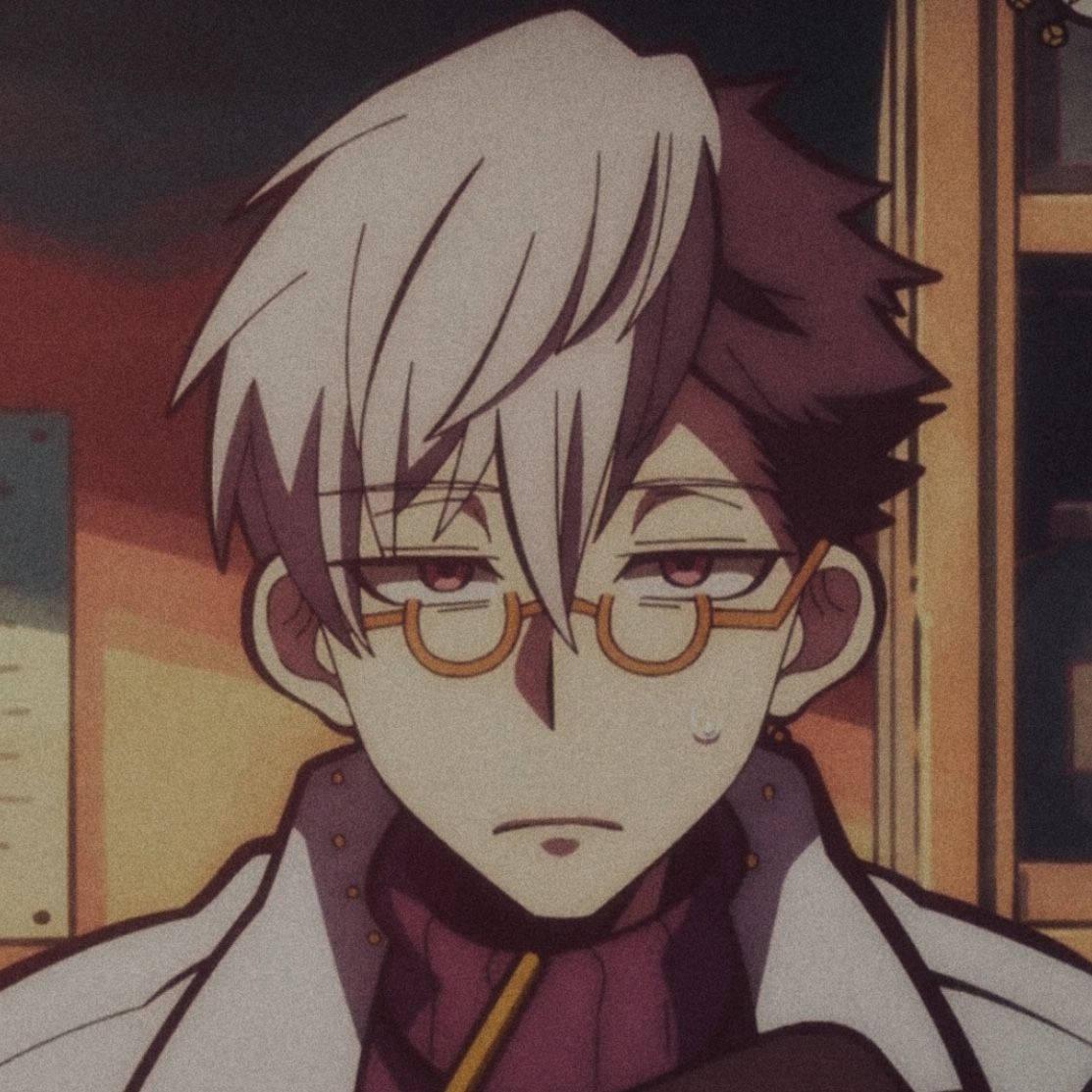 Aesthetischer anime junge icon langweilige ausdruck