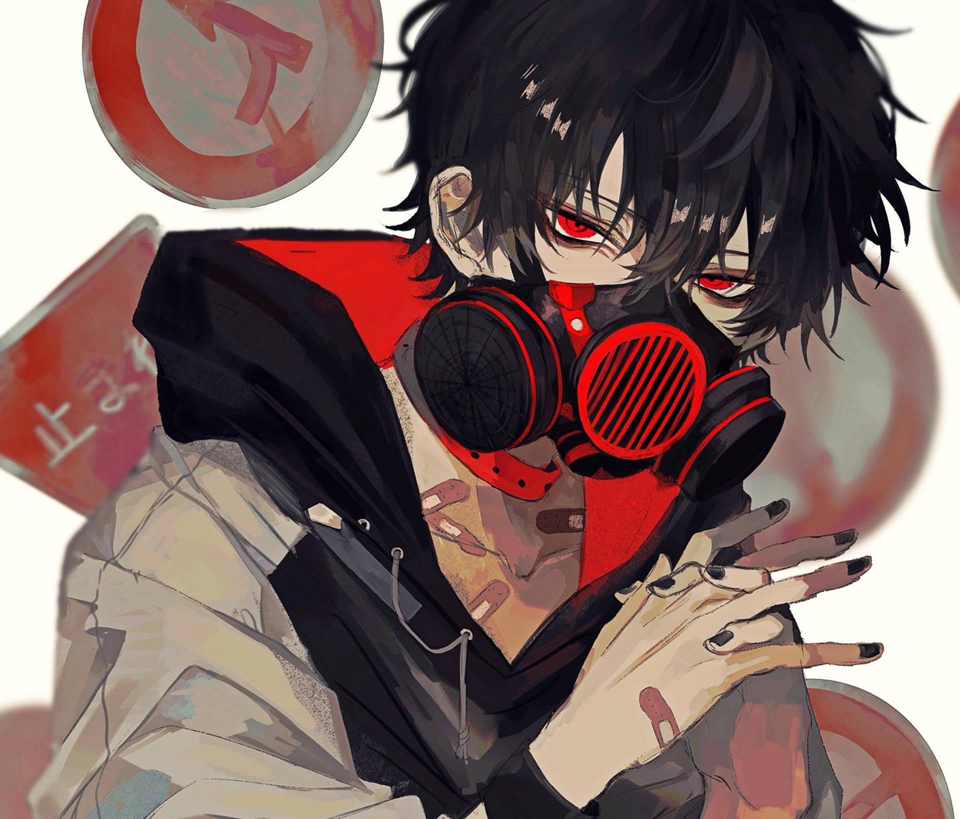 Aesthetischer anime junge icon gasmaske