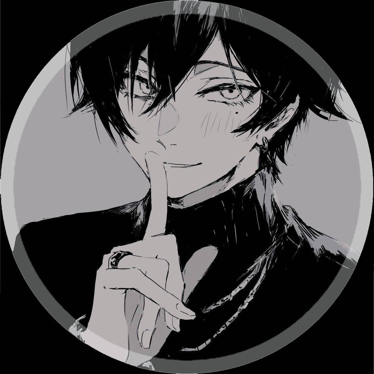 Aesthetischer anime junge icon hush finger
