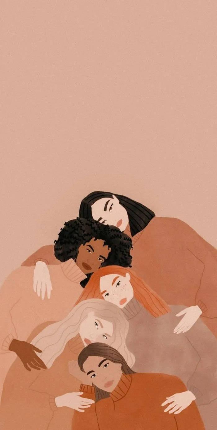 Aesthetic Artwork Of Women For IPhone