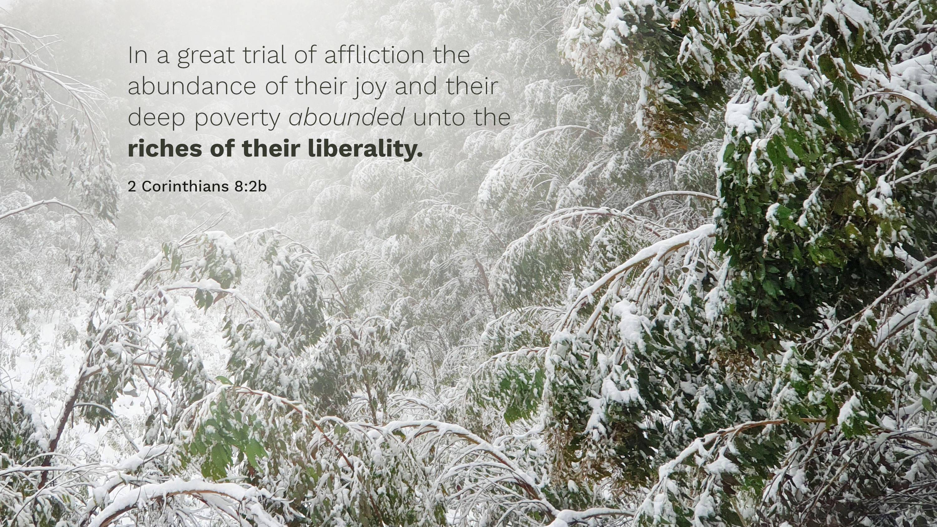 Aesthetic Bible Verse Corinthians 8:2B — 3003x1690 wallpaper