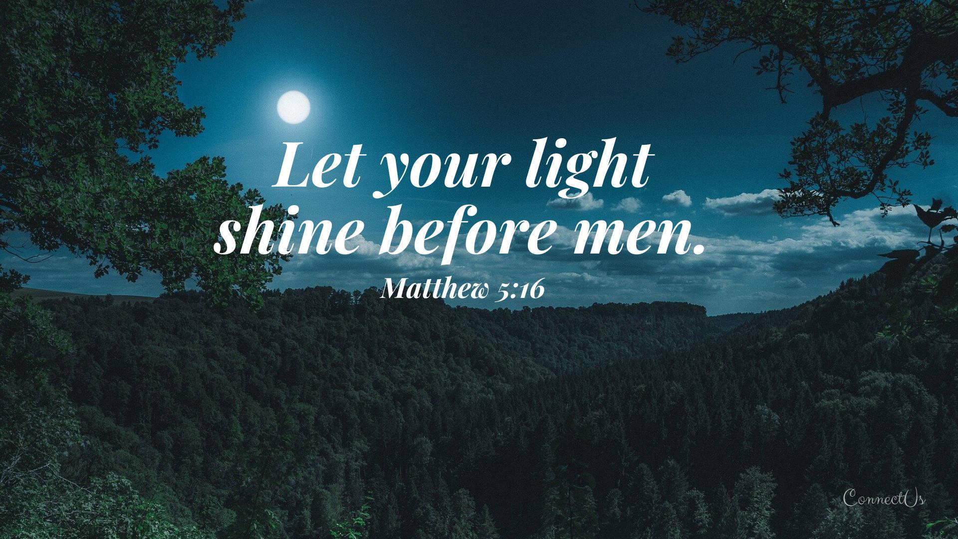 Aesthetic Bible Verse Matthew 5:16 — 1920x1080 wallpaper