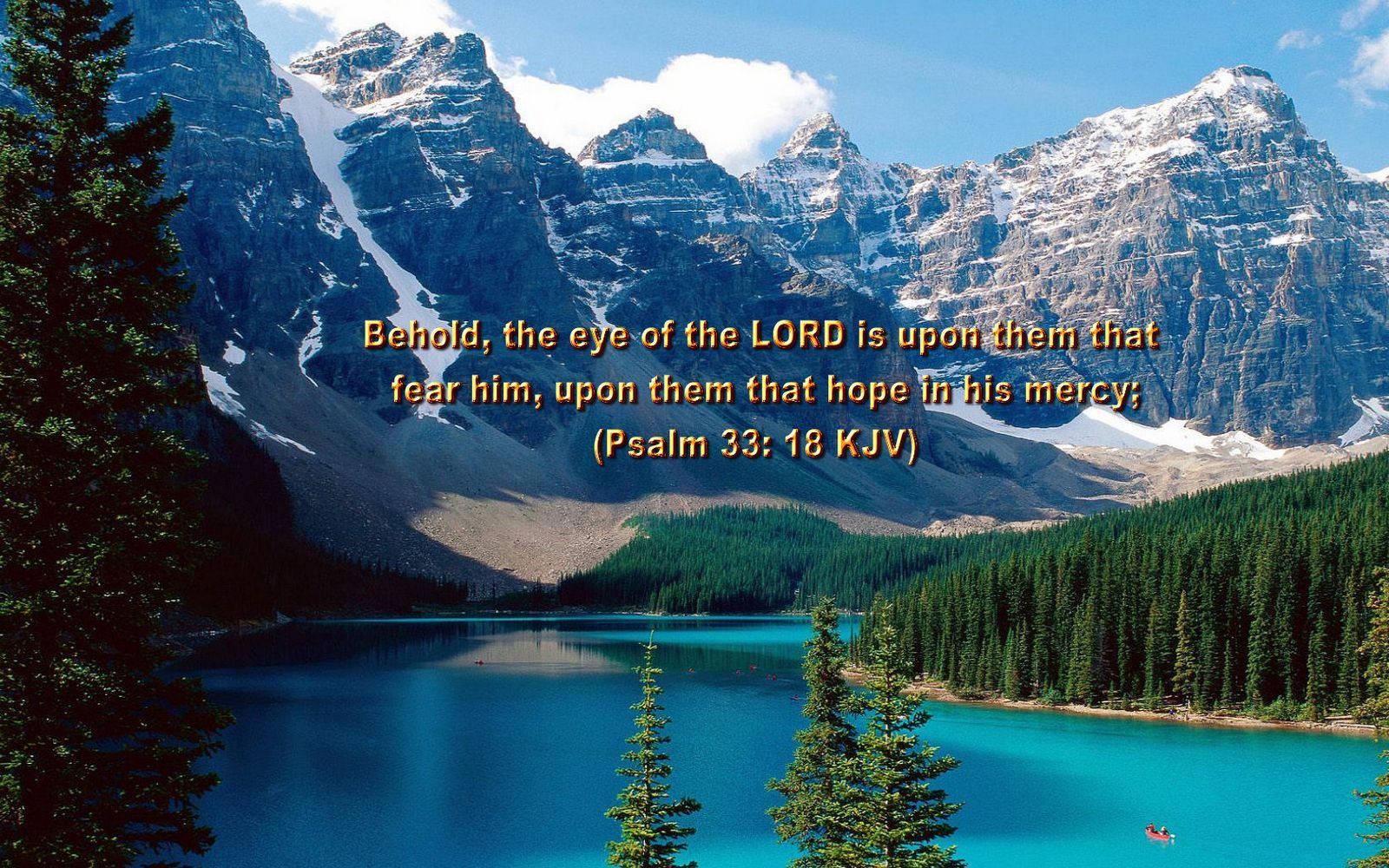 Aesthetic Bible Verse Psalms 33:18 — 1600x1000 wallpaper