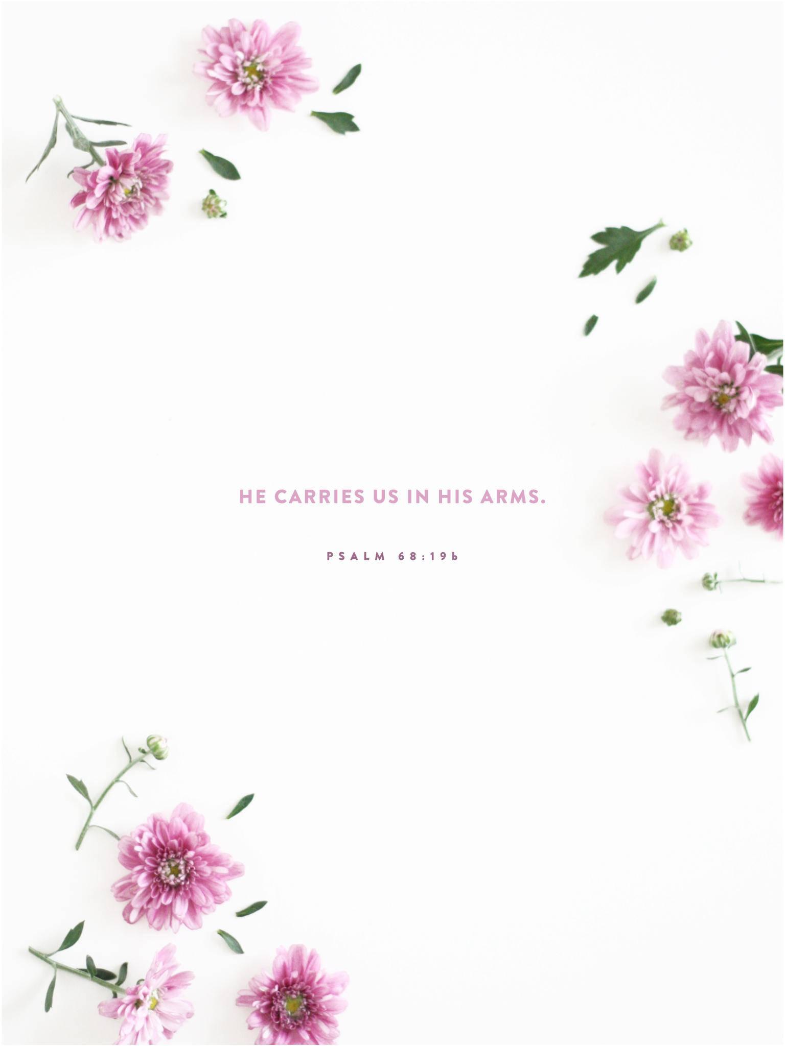 Aesthetic Bible Verse Psalms 68:19 — 1536x2048 wallpaper