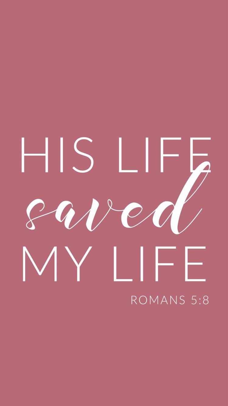 Aesthetic Bible Verse Romans 5:8 — 750x1334 wallpaper