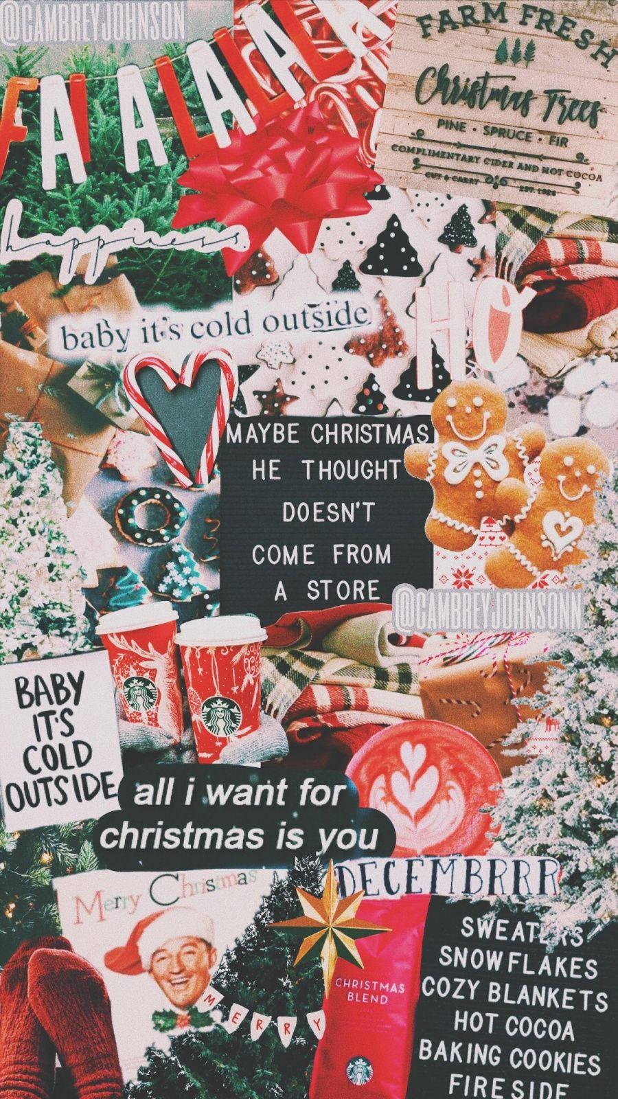 Aesthetic Christmas IPhone Collage — 900x1600 wallpaper