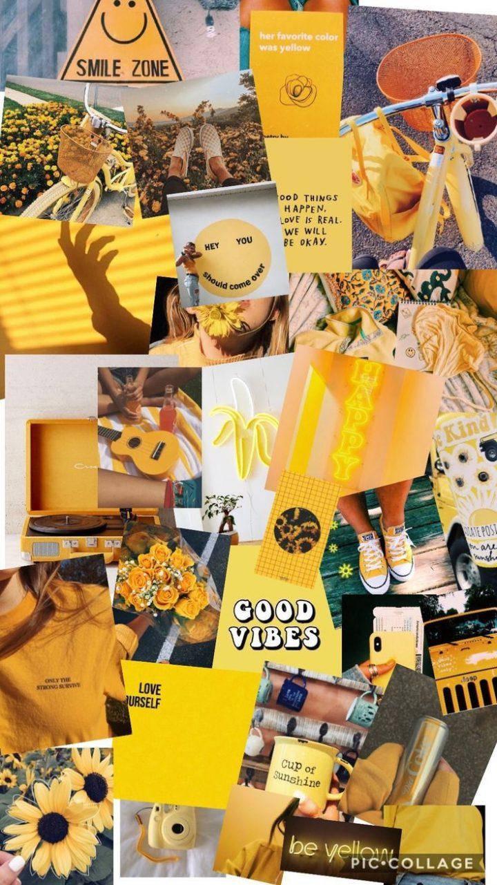 Aesthetic Collage Yellow — 720x1281 wallpaper