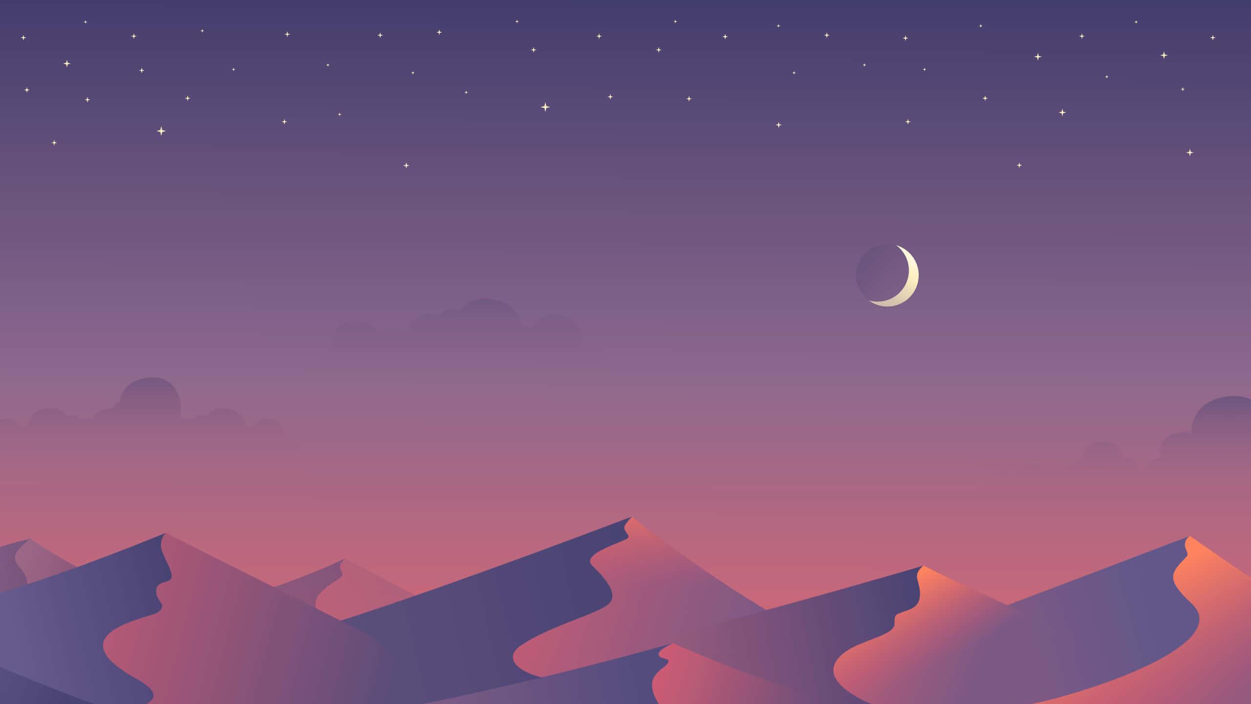 Aesthetic Computer 4k Desert Moon — 2560x1440 wallpaper